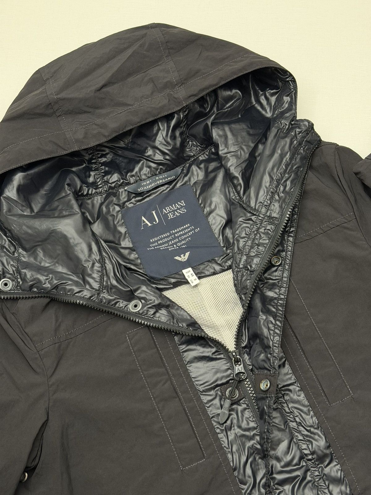 Emporio Armani Armani Jeans Windbreaker Hooded Jacket Size US S EU 48 Black Size US S / EU 44-46 / 1 - 7 Thumbnail