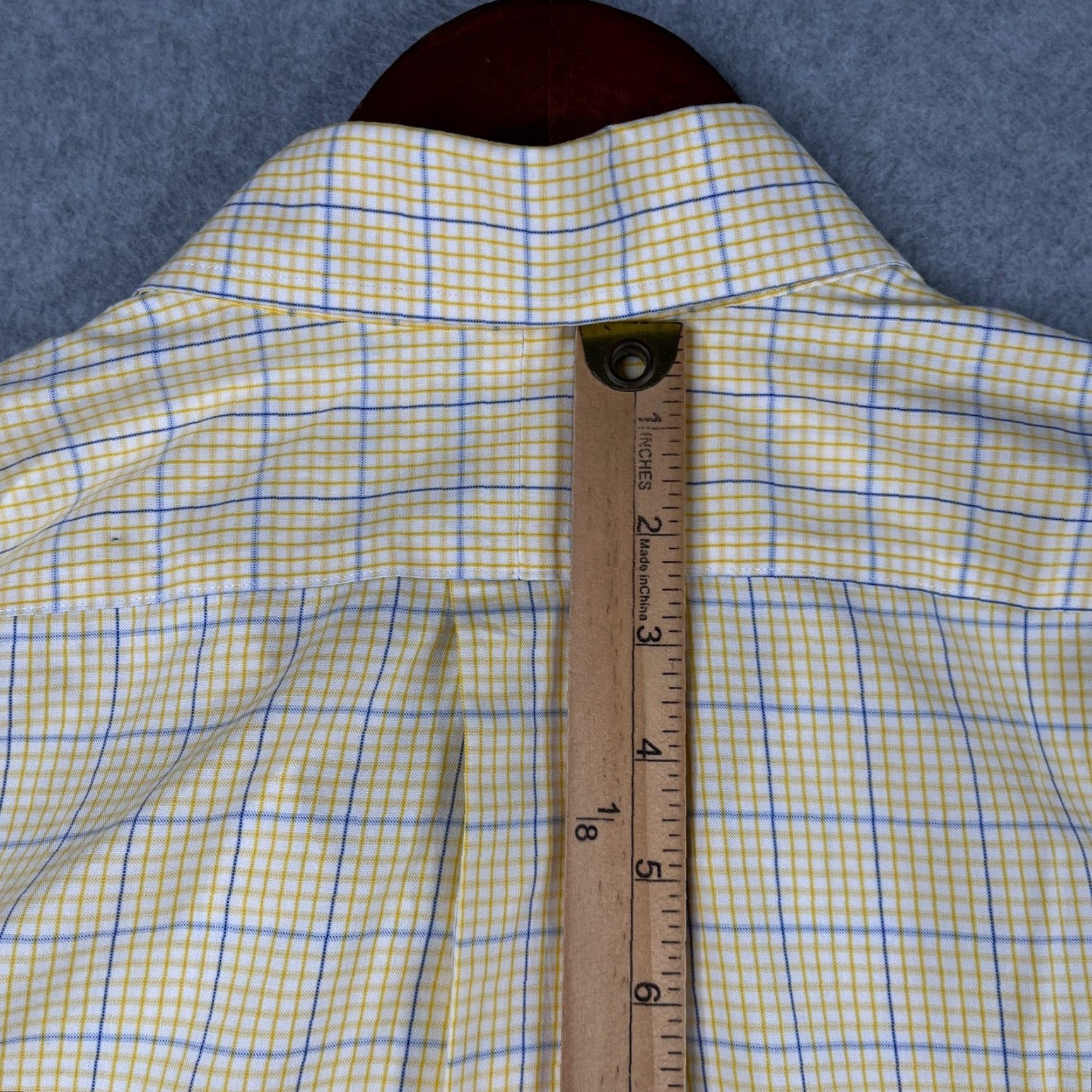 Vintage Paul Fredrick Shirt 17.5 Yellow Check Casual Button Up Long Sleeve Mens Size US XXL / EU 58 / 5 - 7 Thumbnail