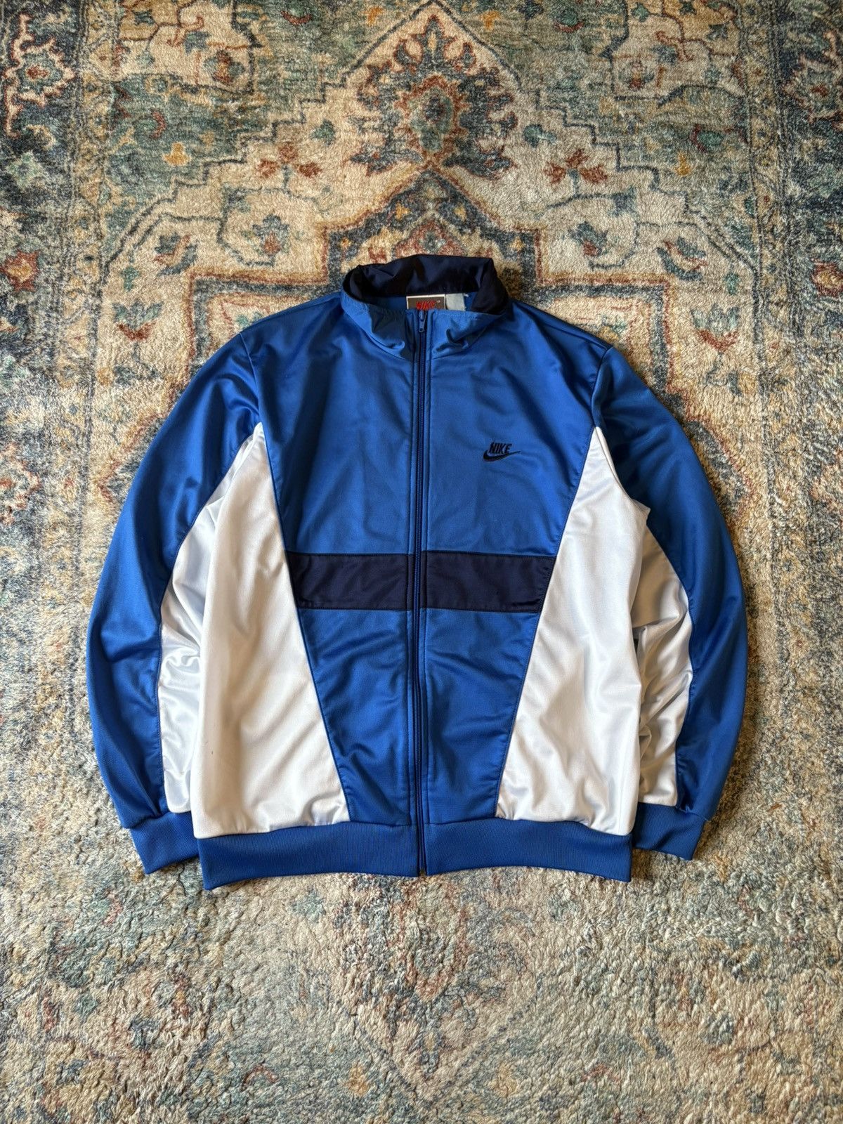 Nike Vintage 80s Nike Zip-up Track Jacket Size XL Size US XL / EU 56 / 4 - 1 Thumbnail