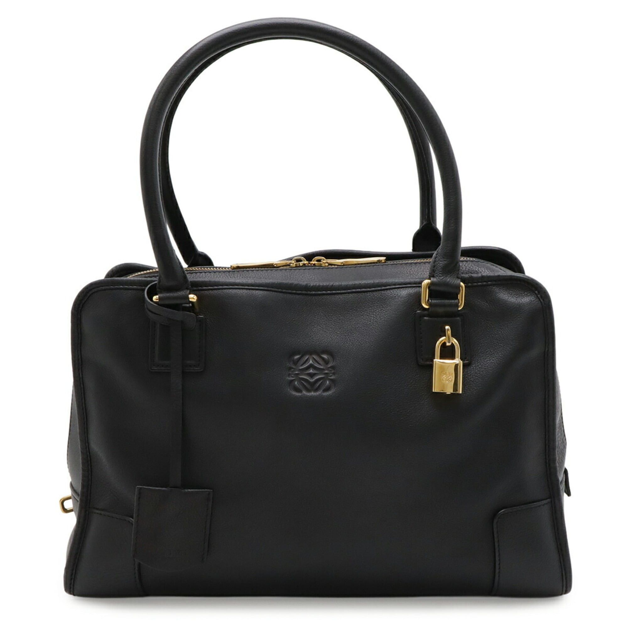 Loewe Amazona 35 Anagram Handbag, Mid-Model, Leather, Black, Women's