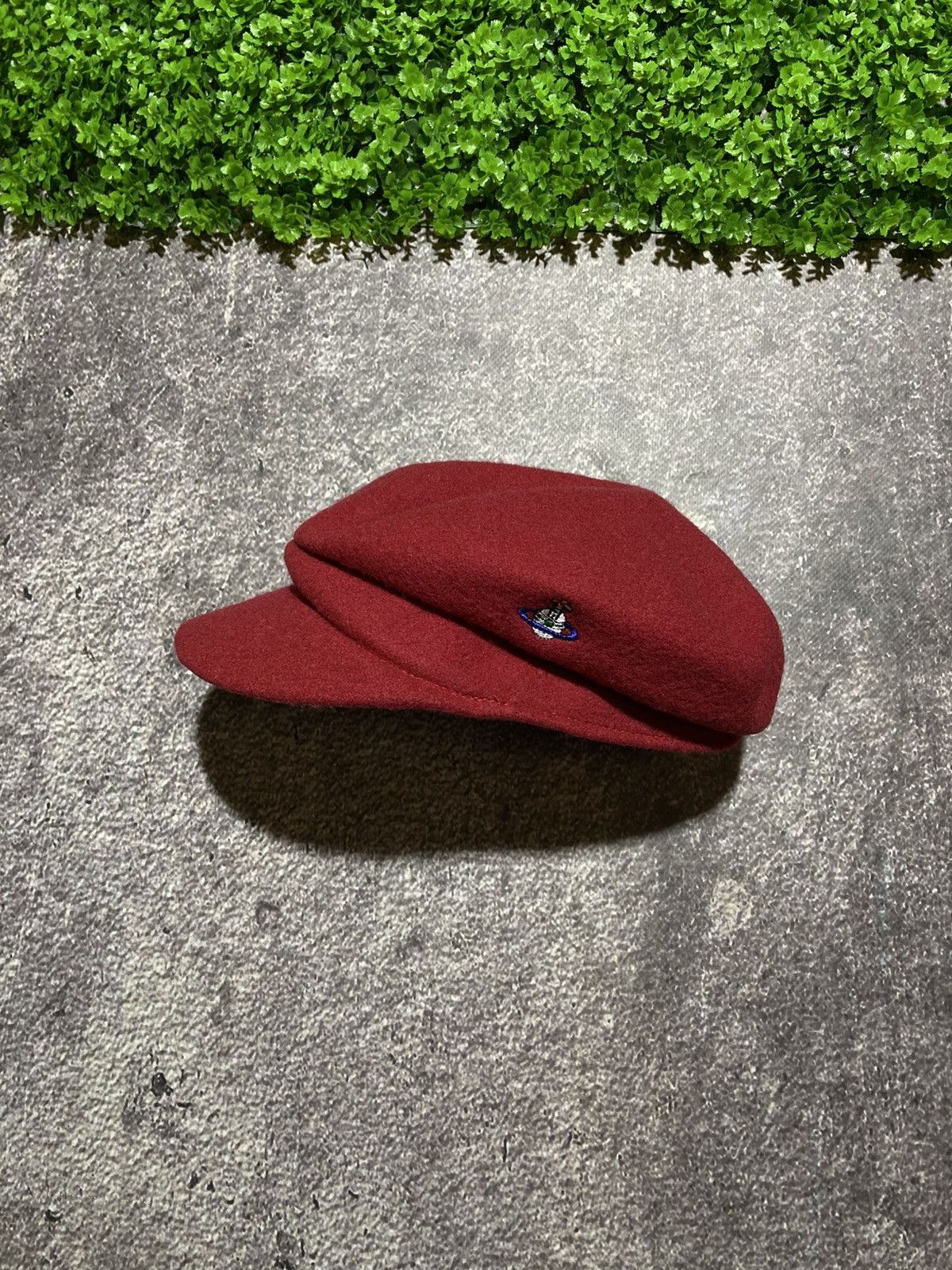 Vivienne Westwood Vivienne Westwood Orb Logo Wool Felt Beret Cap Hat Red Italy Size ONE SIZE - 1 Thumbnail