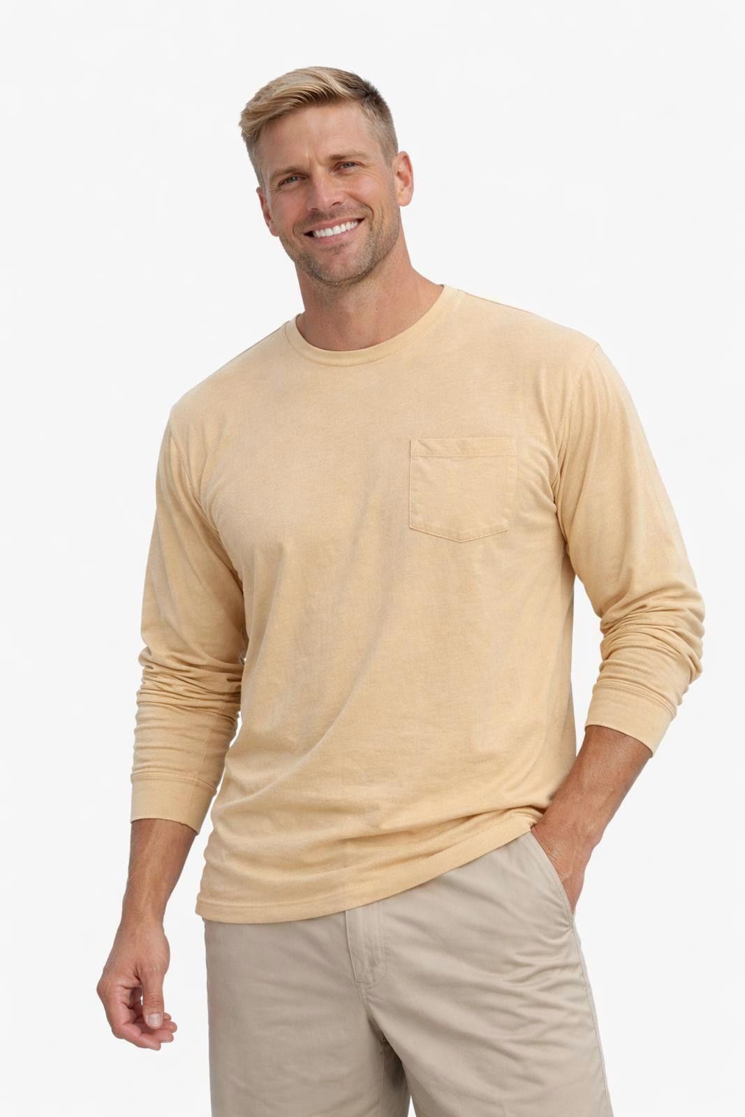 Eddie Bauer Eddie Bauer Long Sleeve Pocket Tee Yellow Shirt Mens XXL 3X Size US XXL / EU 58 / 5 - 1 Thumbnail