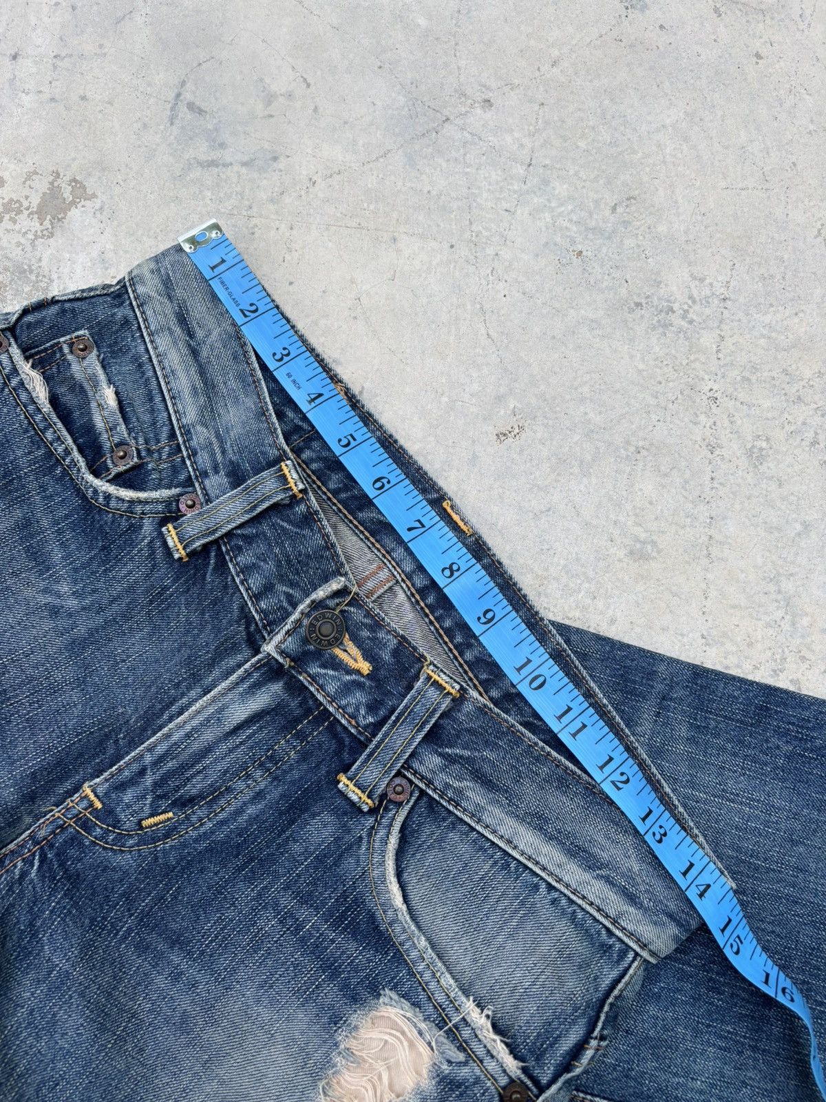 If Six Was Nine Flare Jeans Edwin 503 Japan Mud Wash Distress Bootcut Jean Size 29" - 13 Thumbnail
