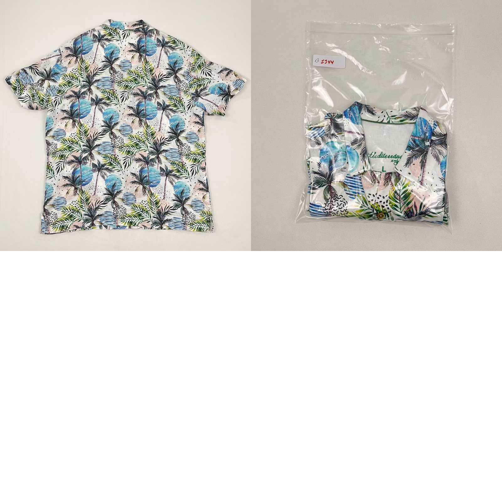 Vintage Mediterranea Abito Shirt Mens L Linen Floral Tropical Vacation Waves Button Up Size US L / EU 52-54 / 3 - 8 Thumbnail