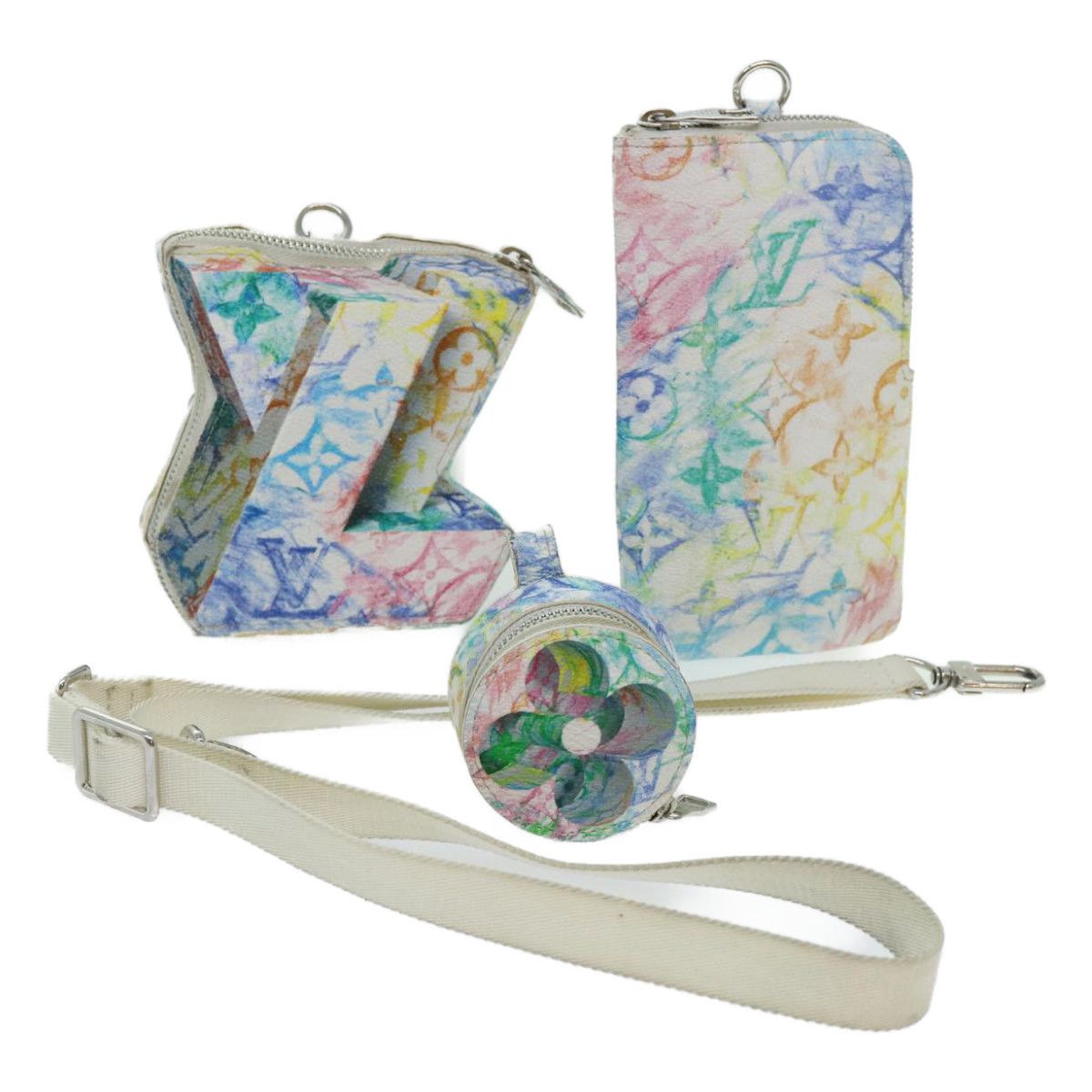 image of Louis Vuitton Monogram Pastel Colors Lv Block Multicolor M57277 Lv Auth 69979A, Women's