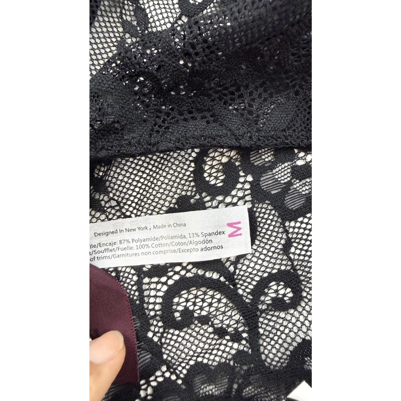 Vintage Adore Me Panties Women’s M Black Lace Strappy High-Waist Cheeky Lingerie Size 32" / US 10 / IT 46 - 4 Thumbnail
