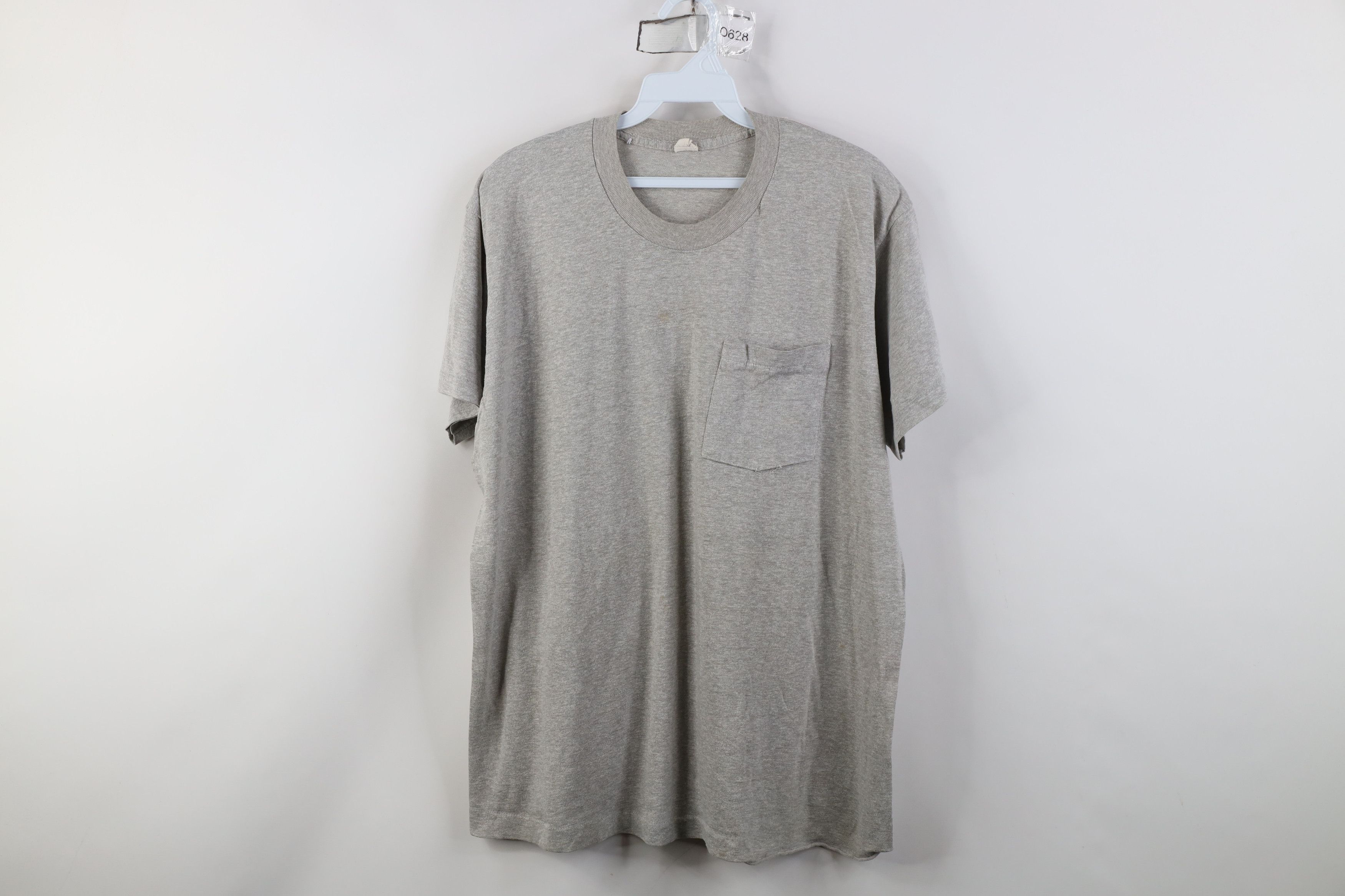 Vintage Vintage 80s 90s Streetwear Pocket T-Shirt Heather Gray USA Size US XXL / EU 58 / 5 - 1 Thumbnail