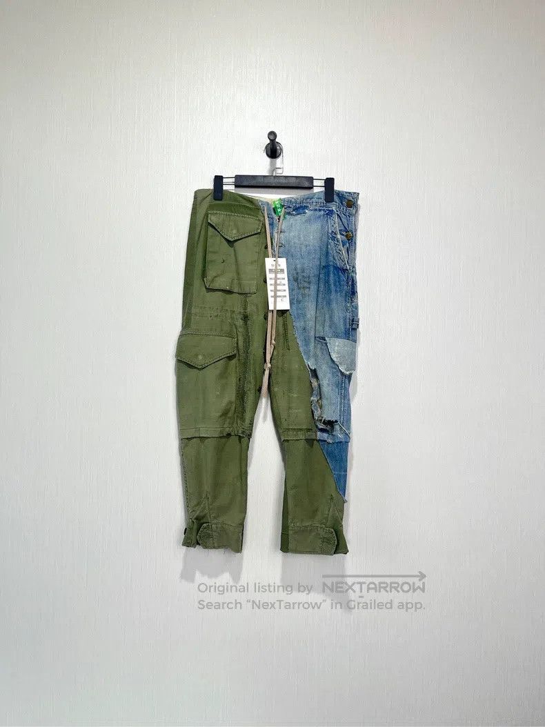 Greg Lauren Greg Lauren size M Military fabric patchwork denim pants Size US 27 - 1 Thumbnail