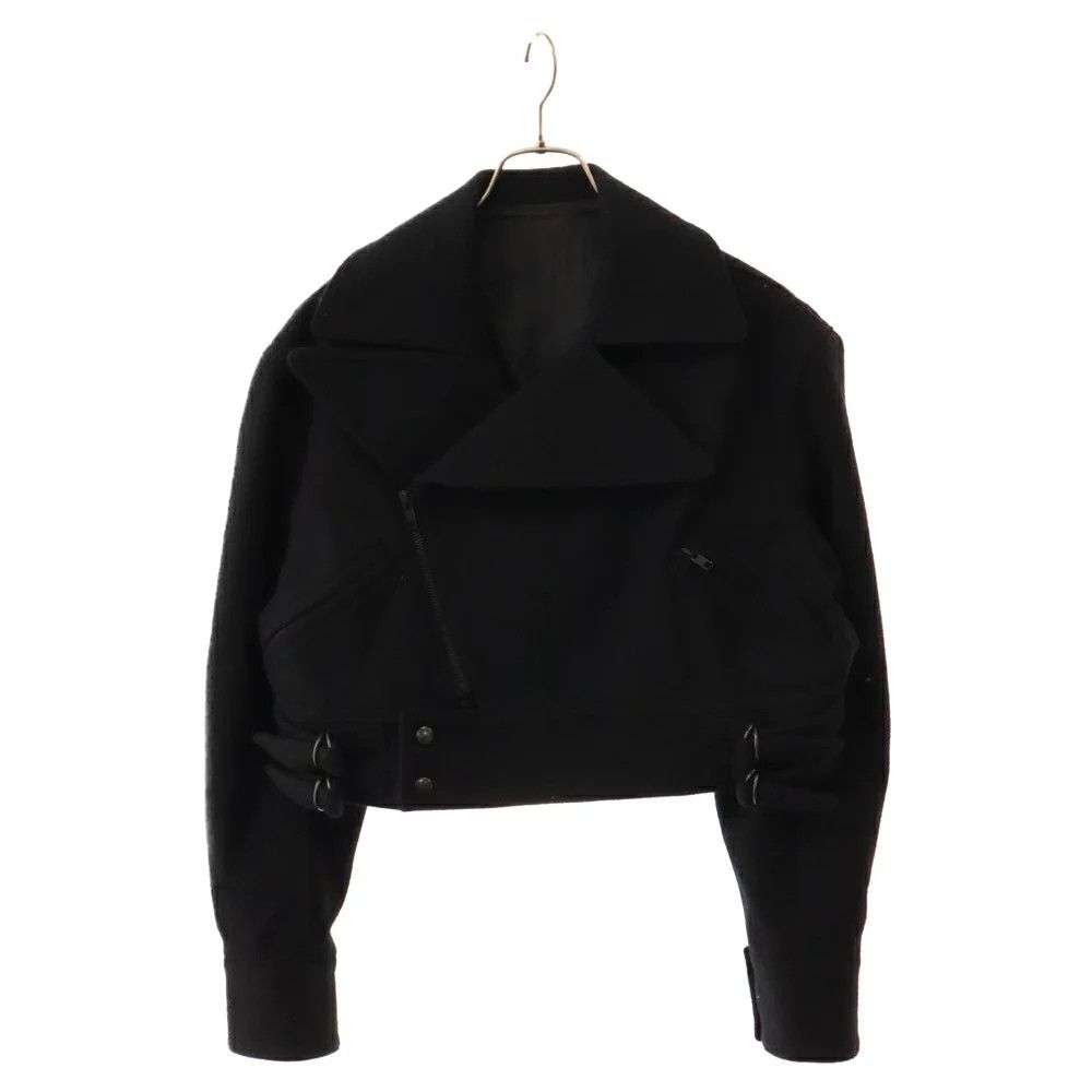 image of Yohji Yamamoto Sample Cropped Riders Jacket in Black, Men's (Size 2XL)