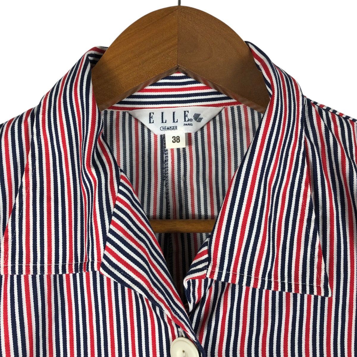 Japanese Brand ELLE Chemise Vertical Stripe Blazer Jacket Size XS / US 0-2 / IT 36-38 - 6 Thumbnail