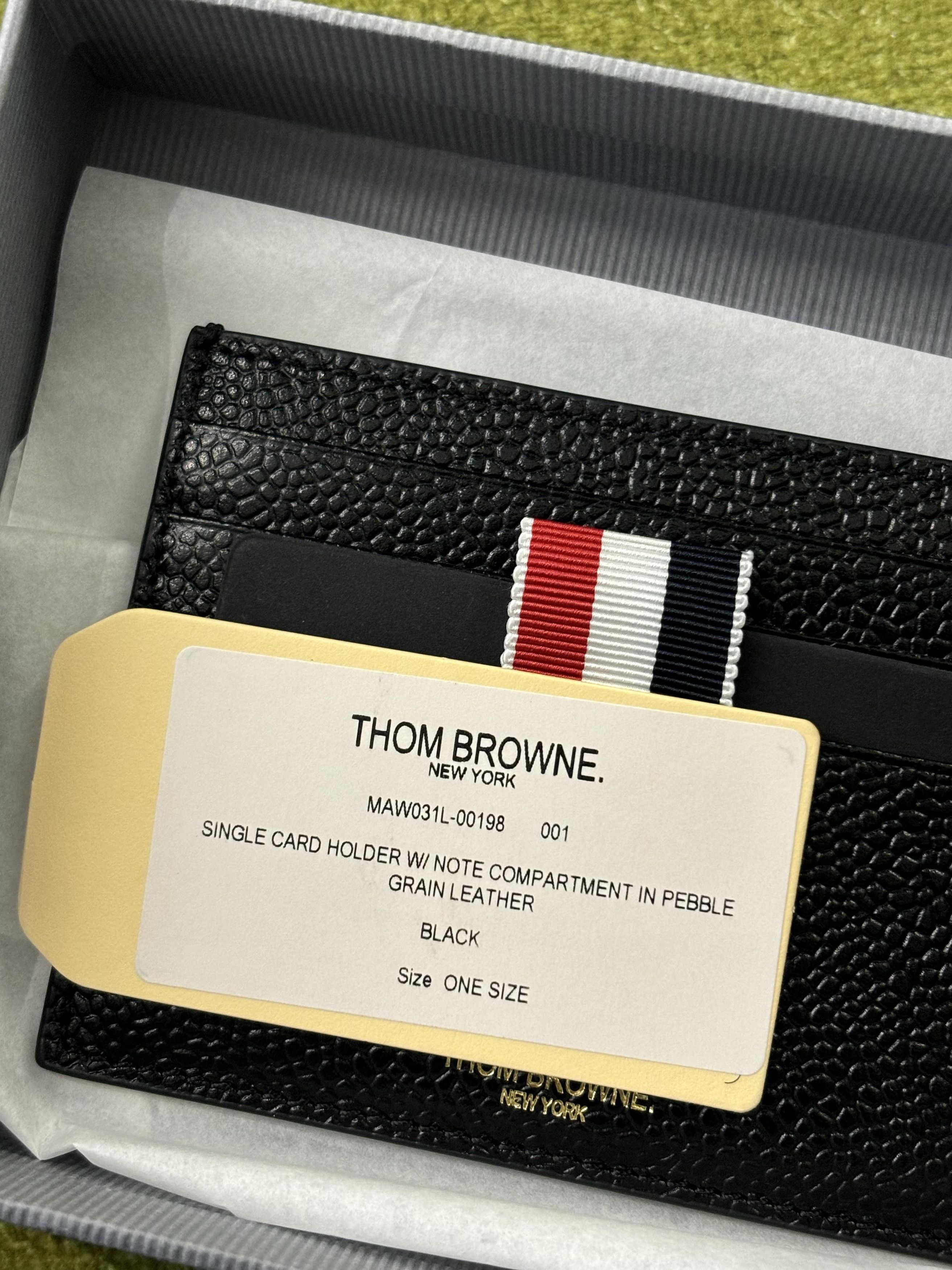 Thom Browne THOM BROWNE Pebbled Leather Card Holder Size ONE SIZE - 5 Thumbnail