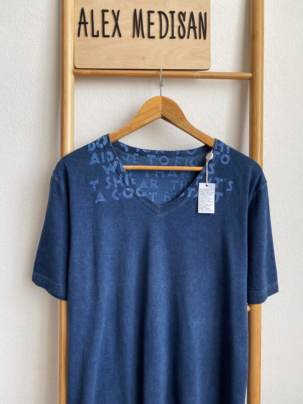 MAISON MARTIN MARGIELA AIDS garment dyed v- neck t-shirt