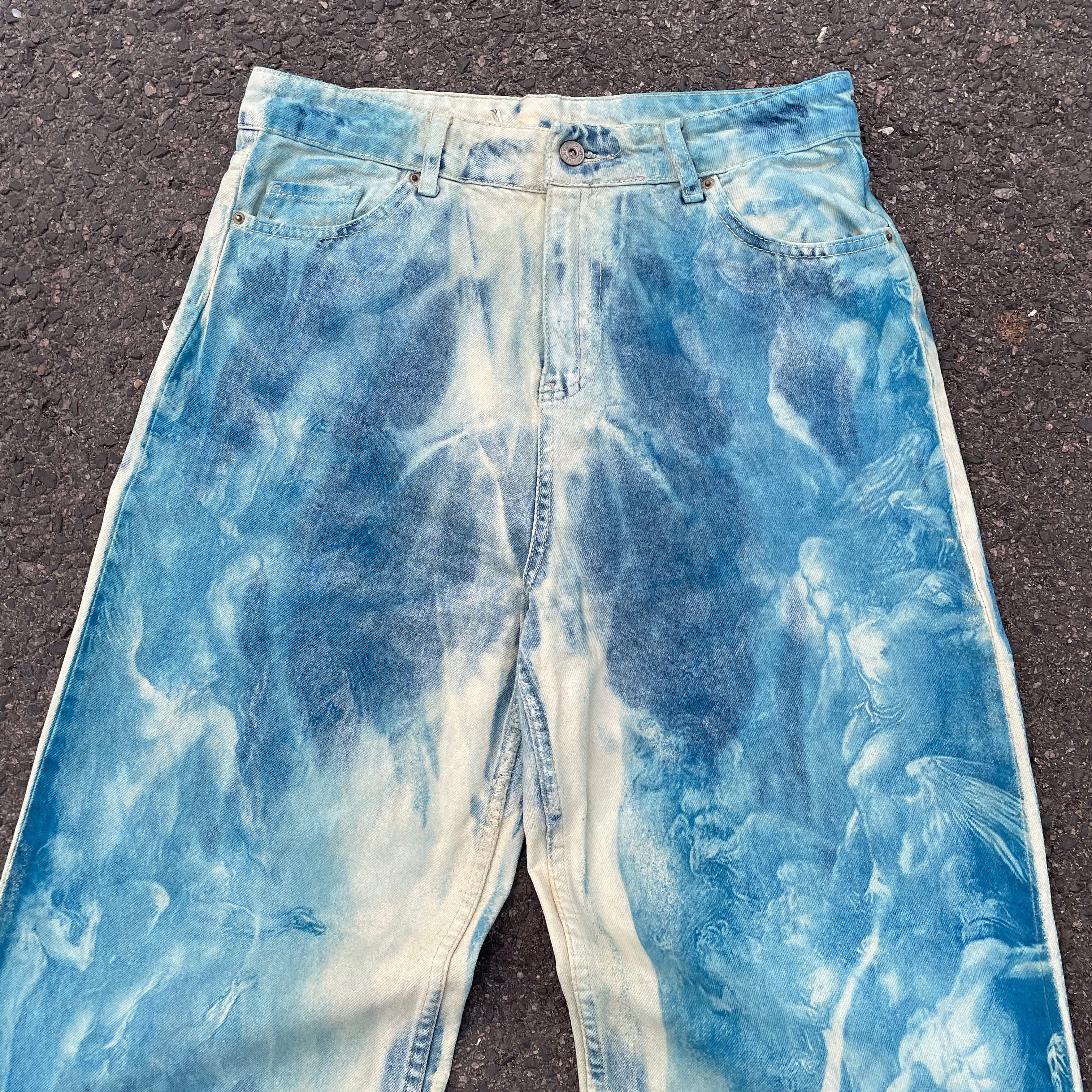 Other Custom Jeans Blue Bleached Denim Japanese Style Y2K Pants Size US 30 / EU 46 - 5 Thumbnail