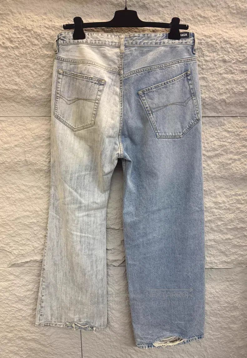 Balenciaga Balenciaga size M Color Block Denim Pants Size US 27 - 3 Thumbnail