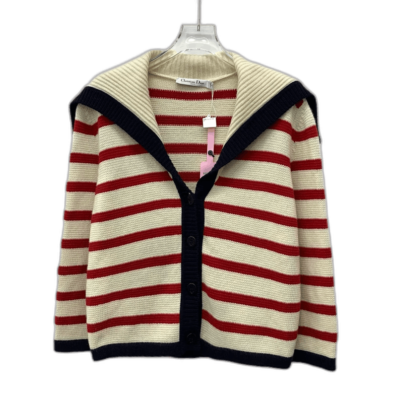 Dior Christian Dior Striped Wool Long Sleeve Cardigan Size US M / EU 48-50 / 2 - 1 Thumbnail