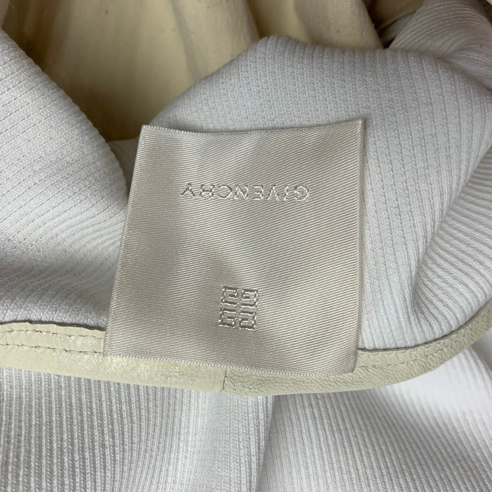 Givenchy GIVENCHY XS Cream Leather Lamb Panel Ribbed Sleeveless Top Size XS / US 0-2 / IT 36-38 - 7 Thumbnail