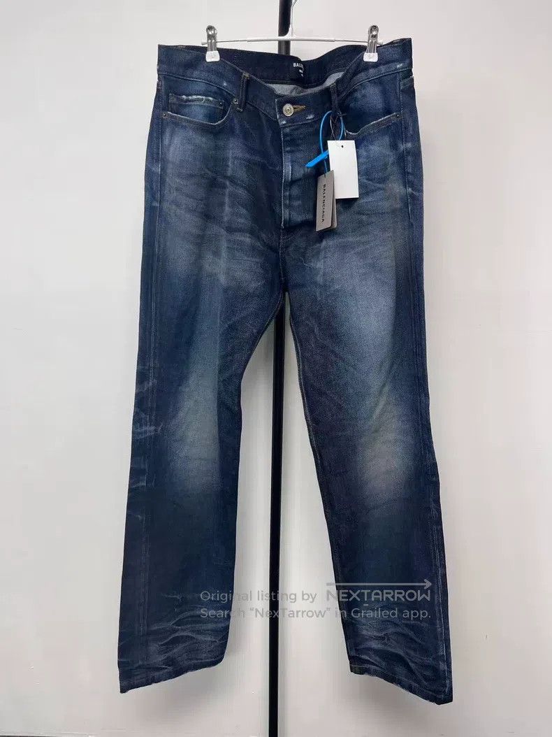 Balenciaga Balenciaga Faded Cotton Straight Leg Jeans Women's Blue Size 35" - 1 Thumbnail