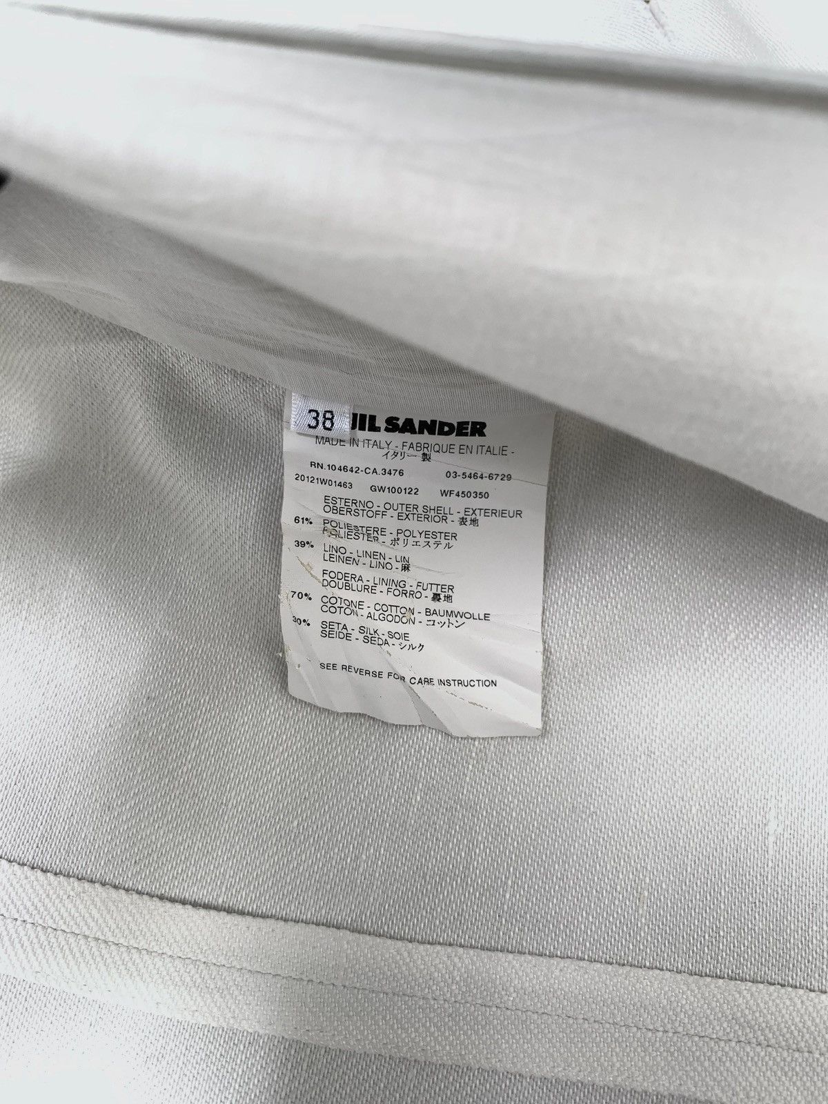 Jil Sander × Raf Simons 2000s Linen Blend Double Breasted Coat Size XS / US 0-2 / IT 36-38 - 9 Thumbnail