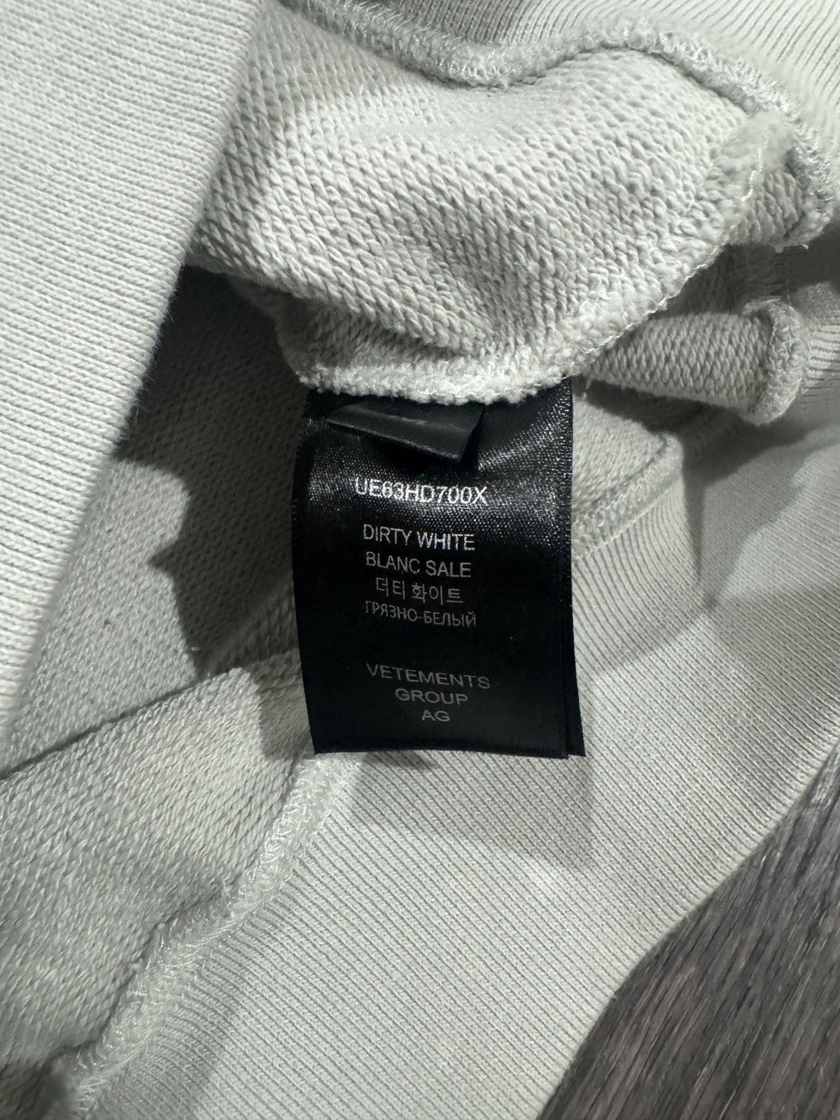 Vetements Vetements Limited Edition Hoodie (Offwhite/grey) Size US M / EU 48-50 / 2 - 4 Thumbnail