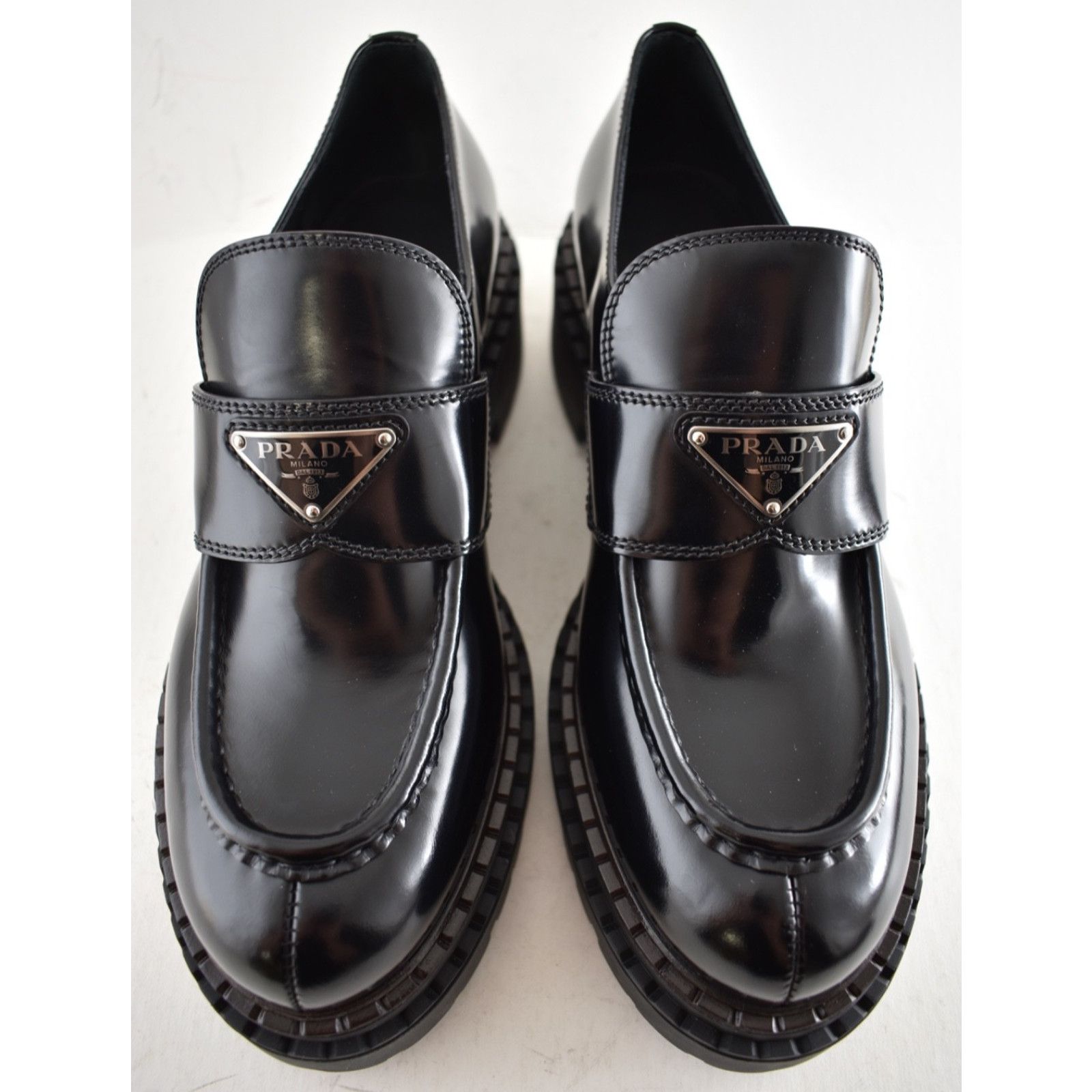 Prada Prada Black Leather Platform Loafer Creeper Flat 38.5 Size US 8.5 / EU 41-42 - 6 Thumbnail