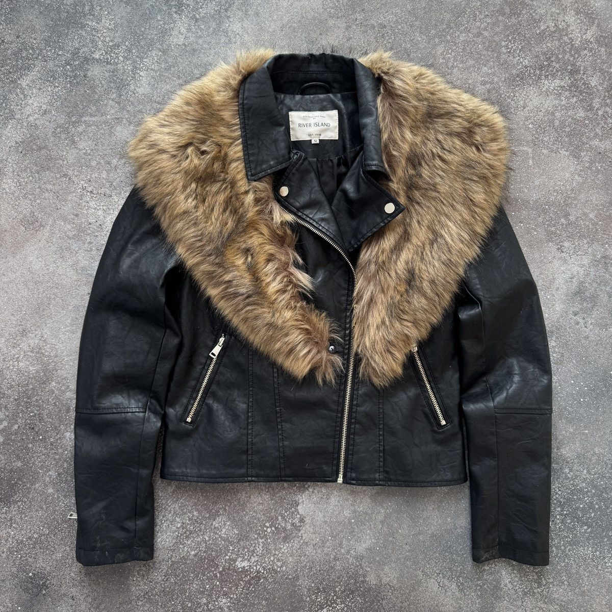 River Island River Island Vintage Y2K Faux Fur Leather Biker Jacket Size M / US 6-8 / IT 42-44 - 3 Thumbnail
