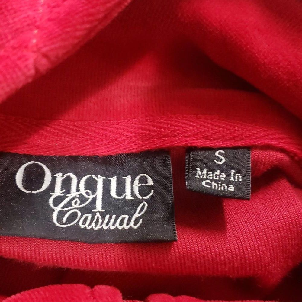 Designer CT1995 Onque Casual Red & Rhinestone Studded Jacket & Pant Size 28" / US 6 / IT 42 - 10 Thumbnail