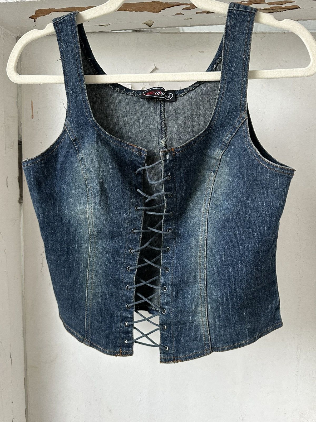 If Six Was Nine Vintage Denim Tank Top Size M / US 6-8 / IT 42-44 - 3 Thumbnail