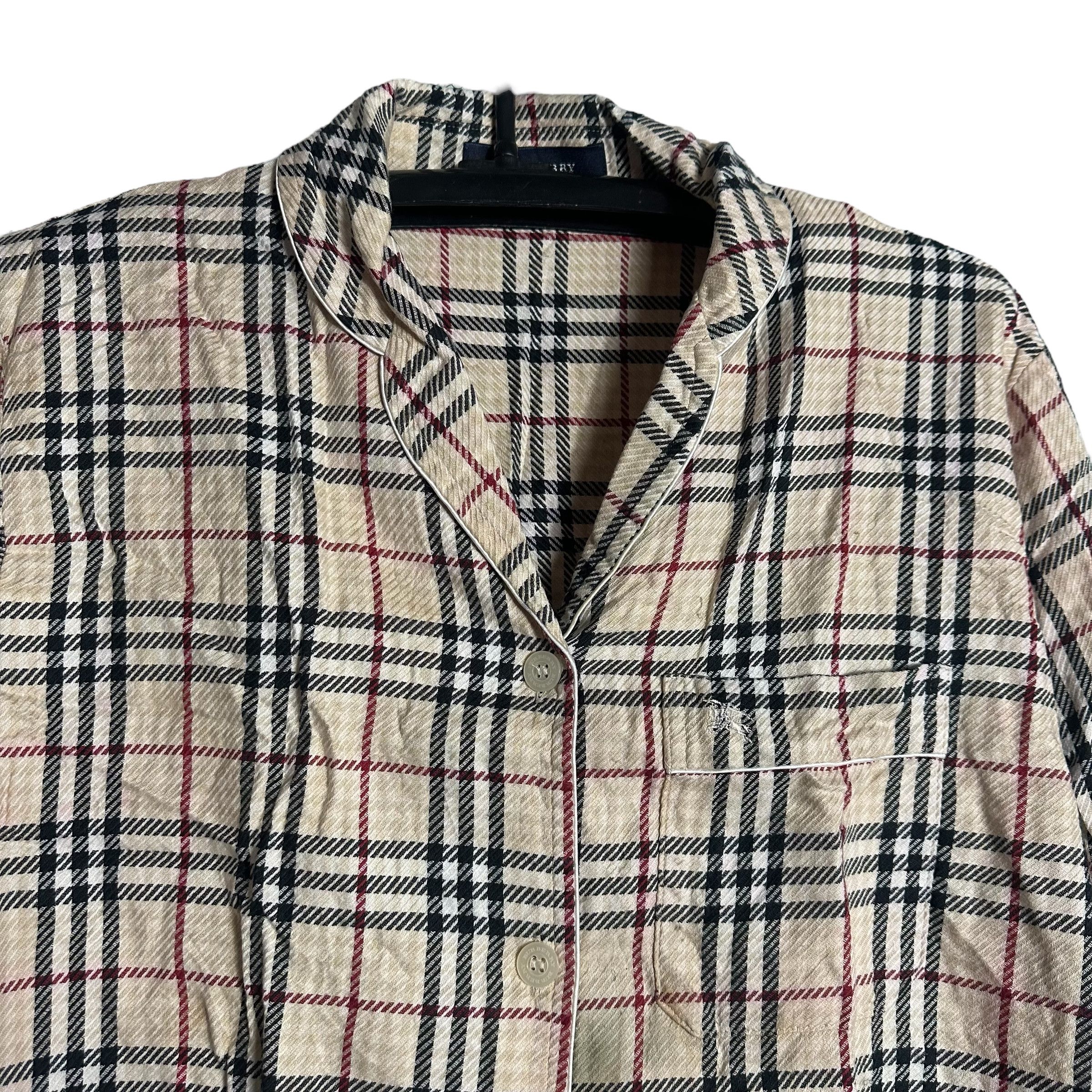 Burberry 🔥RARE🔥Vintage Burberry Nova Check Pyjamas Shirt Size US M / EU 48-50 / 2 - 2 Thumbnail