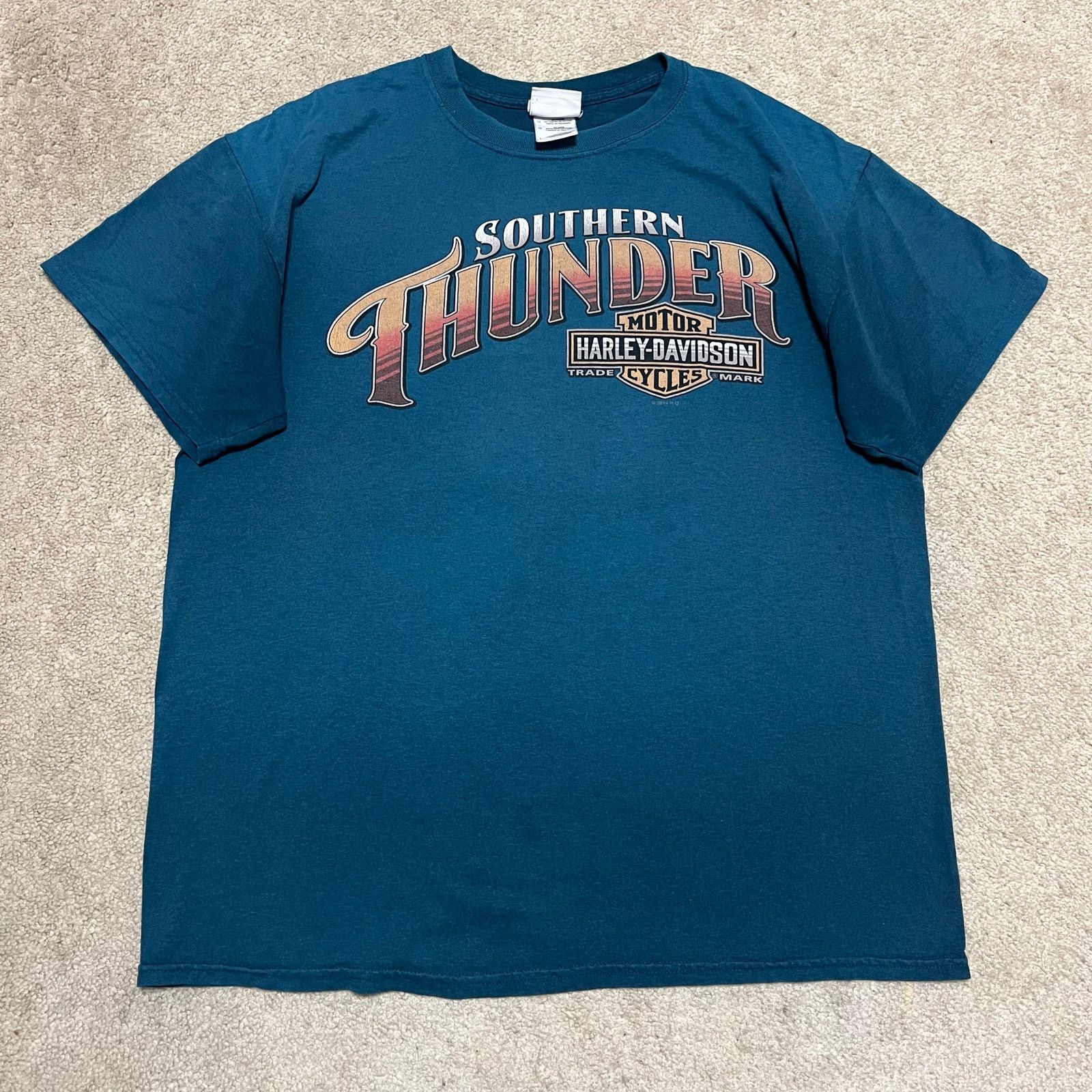 Harley Davidson Harley Davidson Southern Thunder Faded Turquoise Shirt Large Size US L / EU 52-54 / 3 - 2 Thumbnail