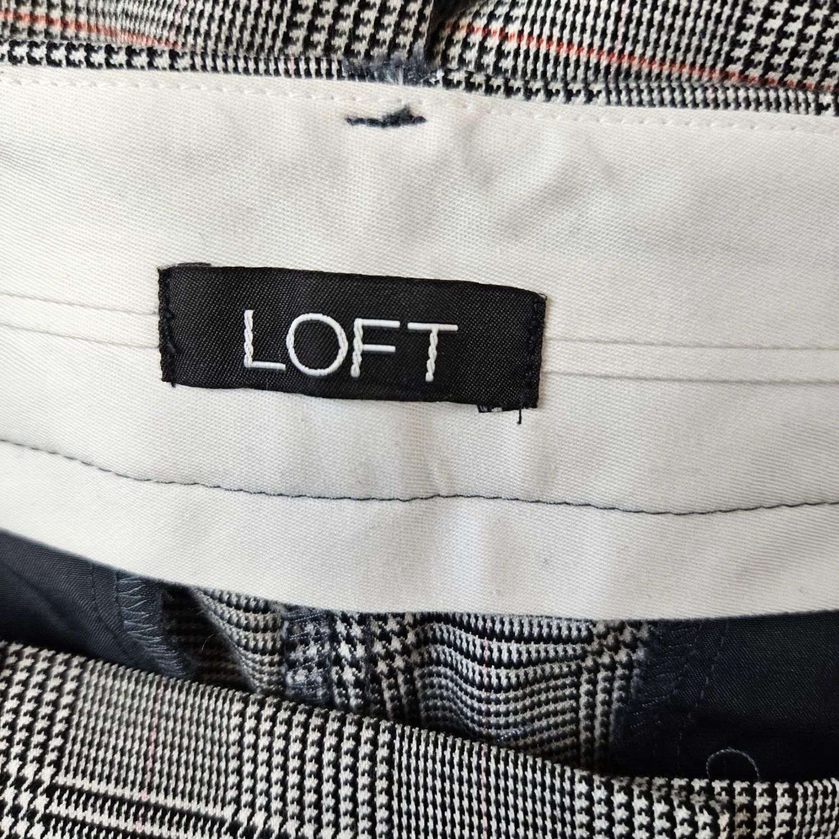 Loft Ann Taylor LOFT Womens High Waist Trouser Sz 4 Black White Plaid Size 27" / US 4 / IT 40 - 6 Thumbnail
