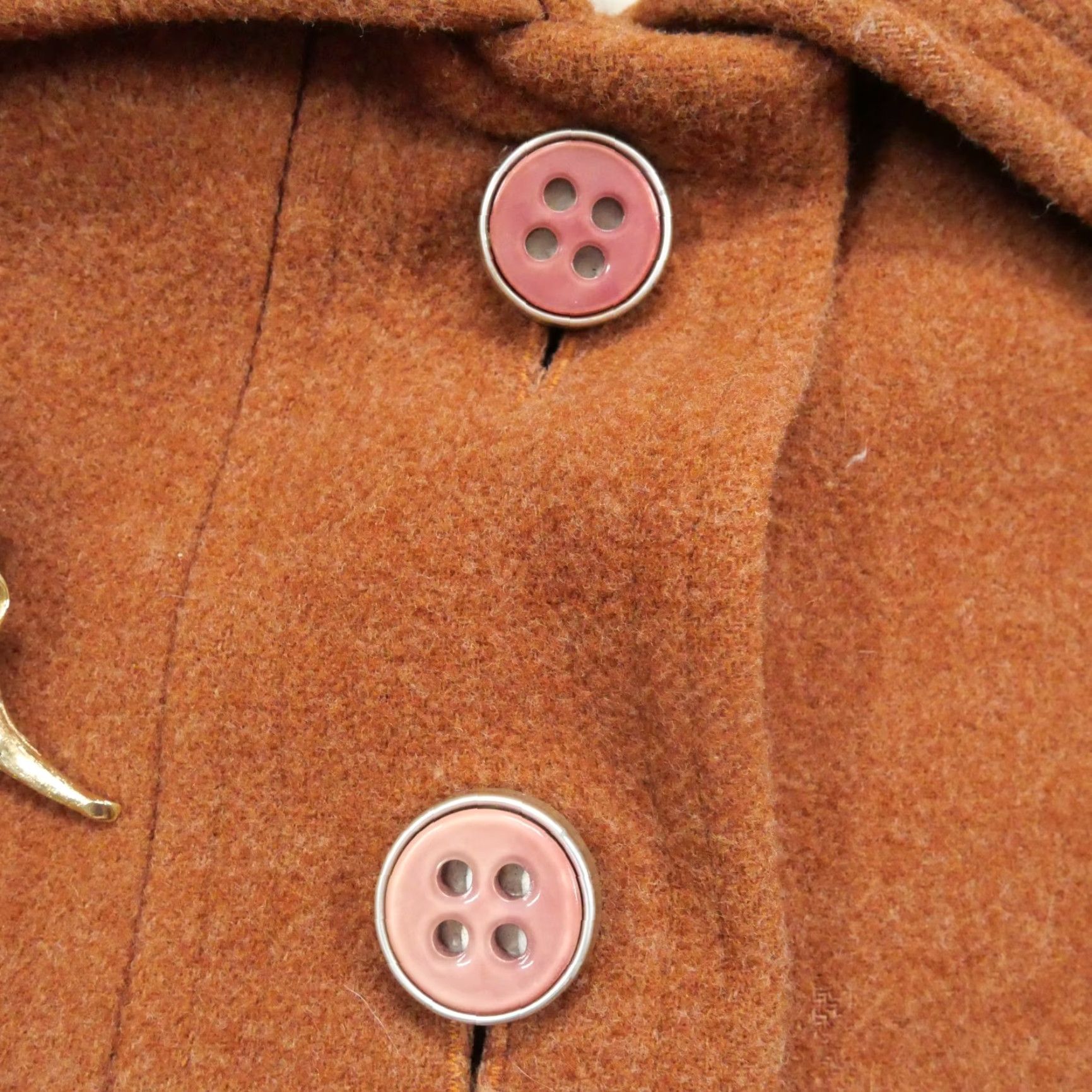 Vintage VINTAGE The Parisian Jacket Womens 10 Medium Brown Orange Wool Trench Sequin 60s Size L / US 10 / IT 46 - 4 Thumbnail