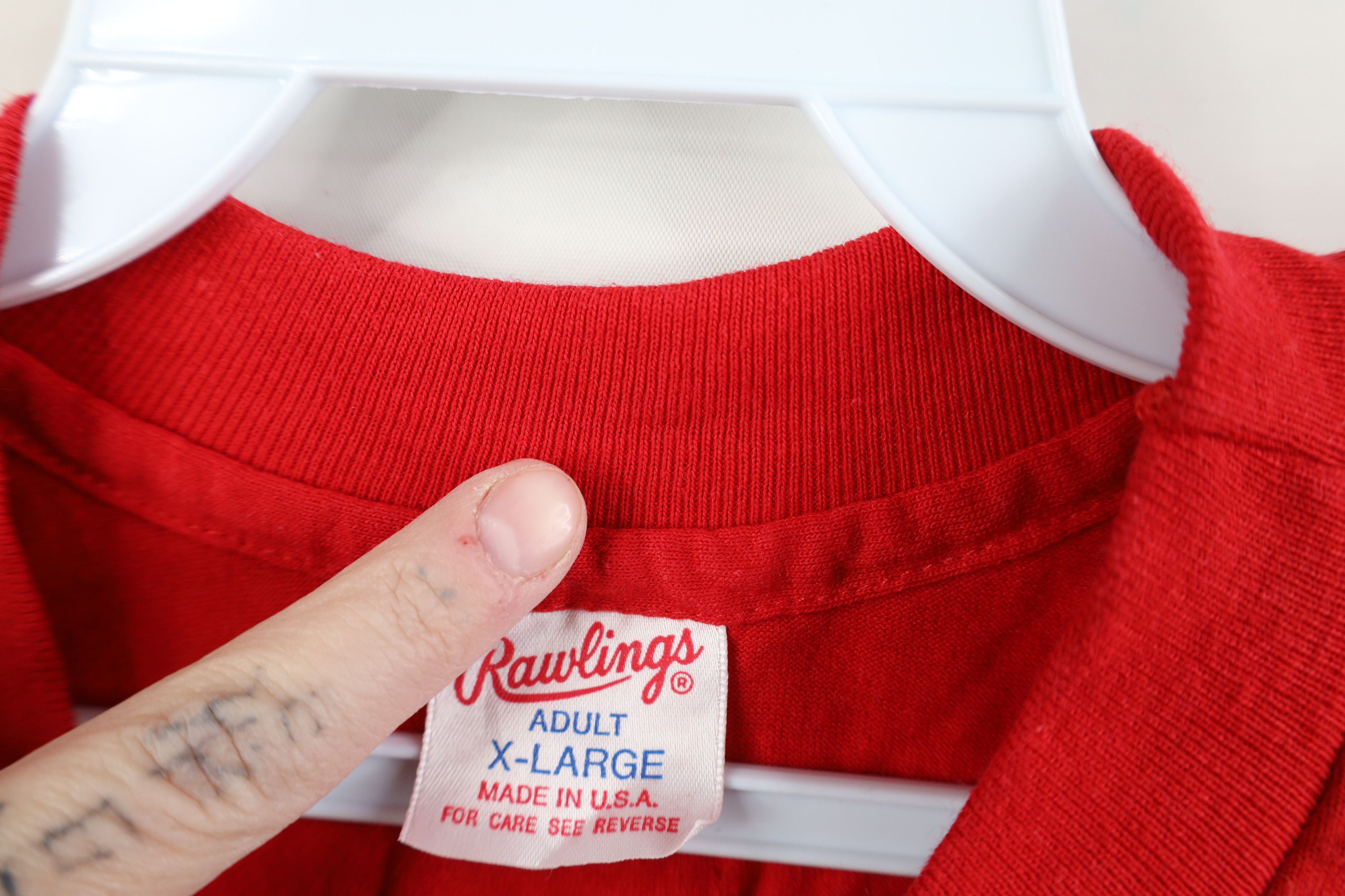 Vintage Vintage 70s 80s Rawlings Red Sox Baseball T-Shirt Red USA Size US XL / EU 56 / 4 - 6 Thumbnail