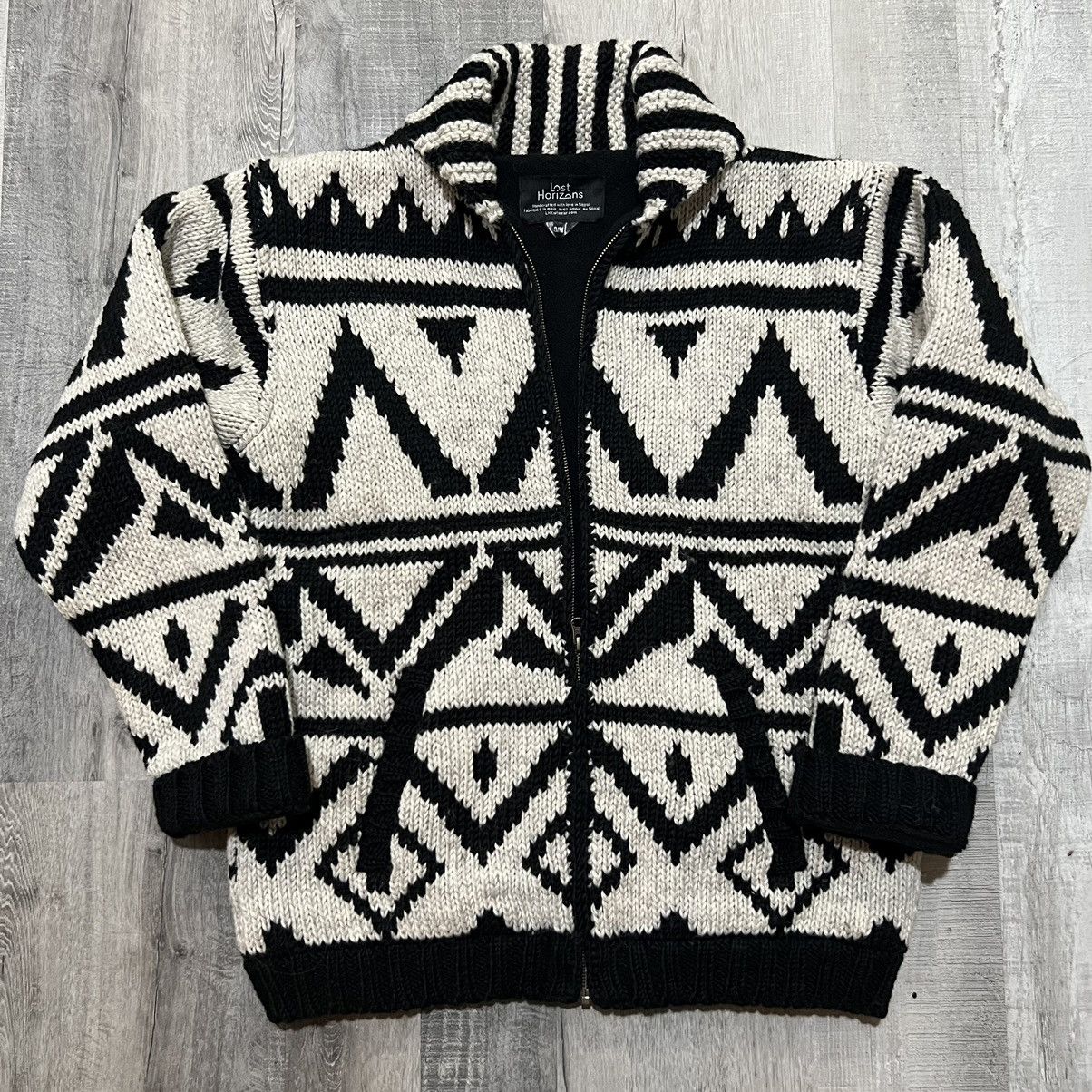 Lost Horizons Nepalese HandKnit Wool Geometric Nepal Sweater