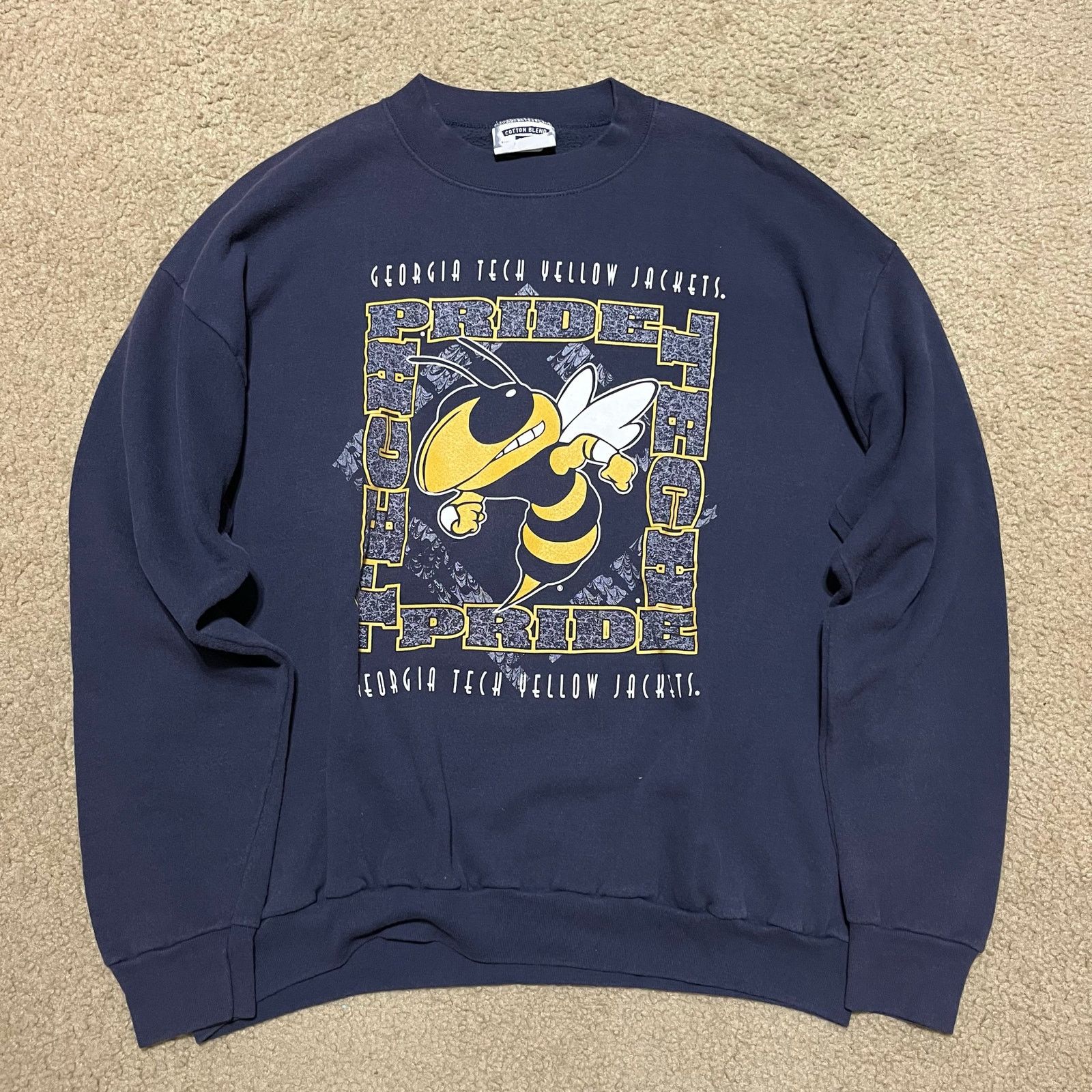 Lee Vintage Georgia Tech Yellow Jackets Lee Navy Crewneck XL Size US XL / EU 56 / 4 - 1 Thumbnail