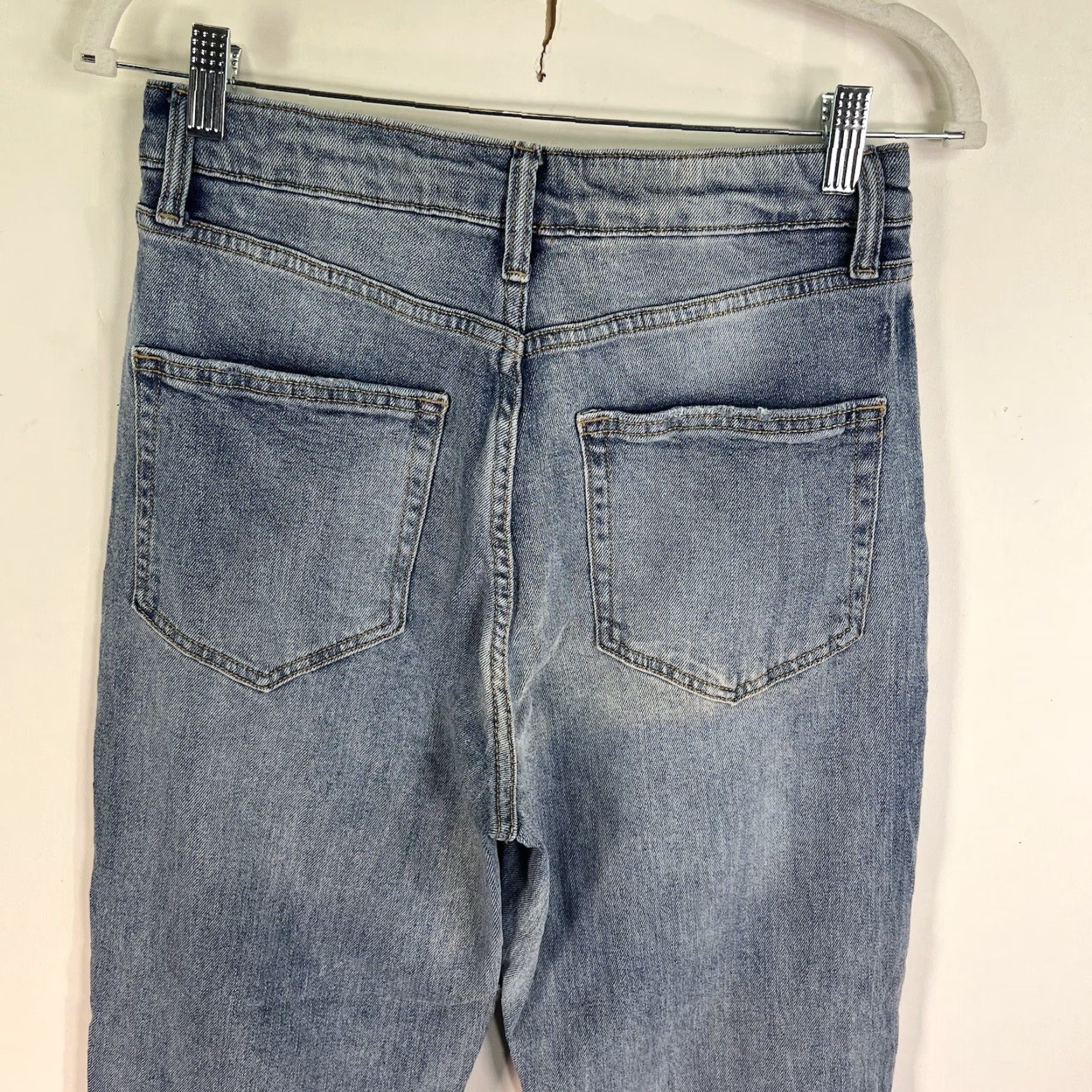 Vintage Wild Fable Jeans 8 Blue 28X26 Straight Distressed Denim Size 30" / US 8 / IT 44 - 7 Thumbnail