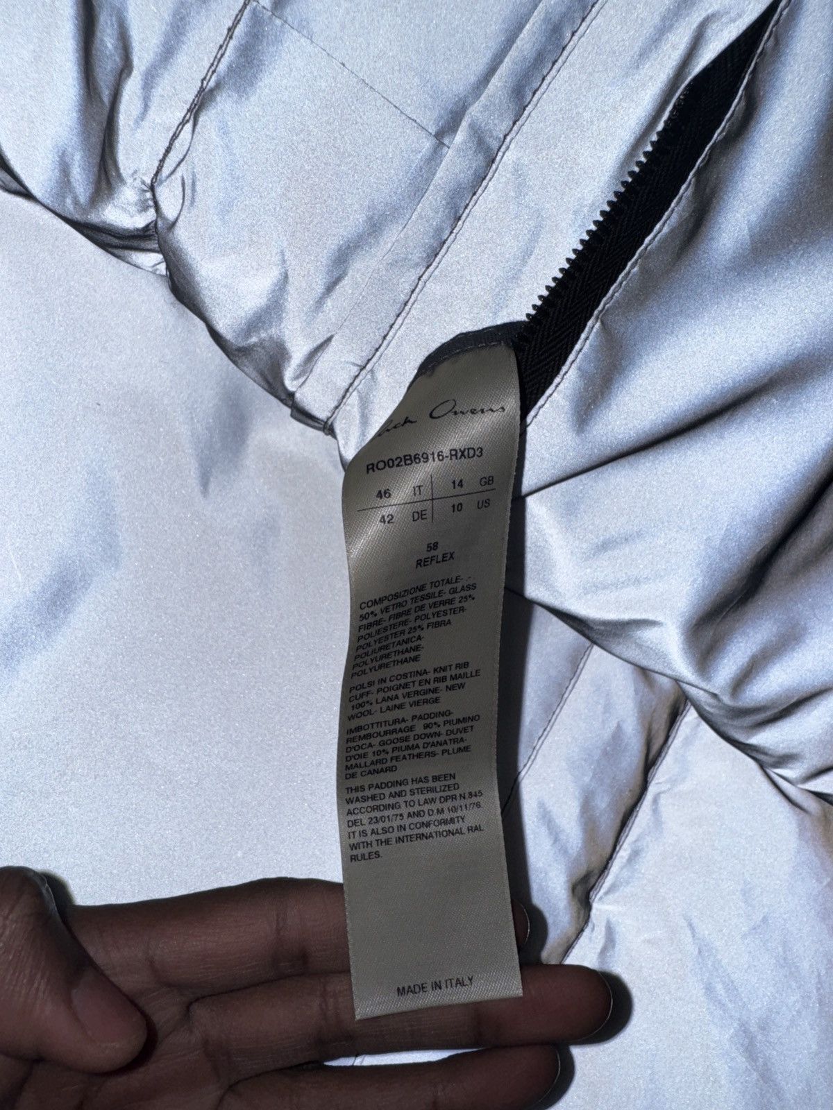 Rick Owens RARE Rick Owens LS Hooded Liner Reflective Brand New Size US L / EU 52-54 / 3 - 4 Thumbnail