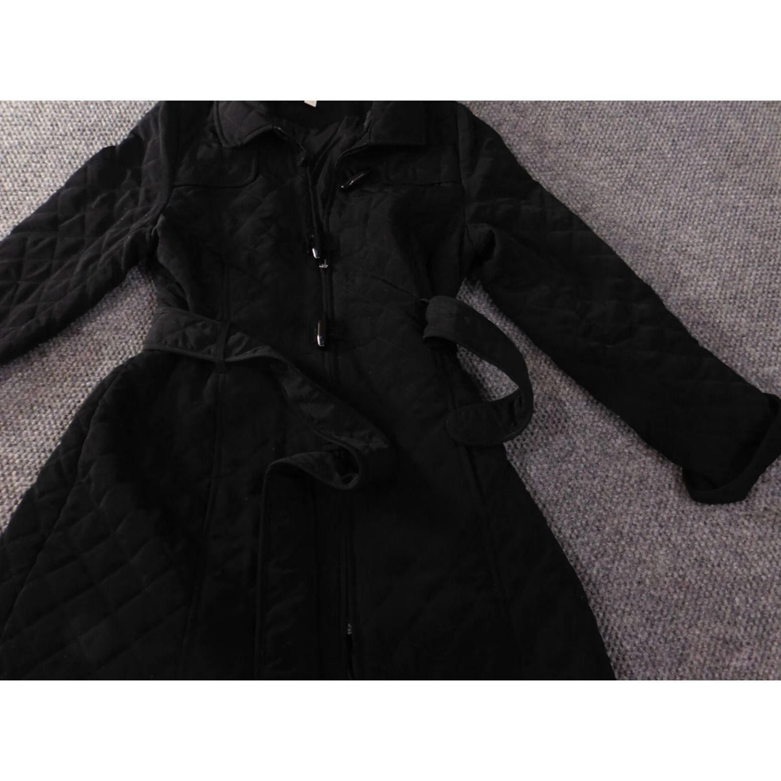 Croft & Barrow Croft & Barrow Womens Jacket Medium Black Trench Coat Casual Long Sleeve Mid-Length Solid Vest? Size M / US 6-8 / IT 42-44 - 2 Thumbnail