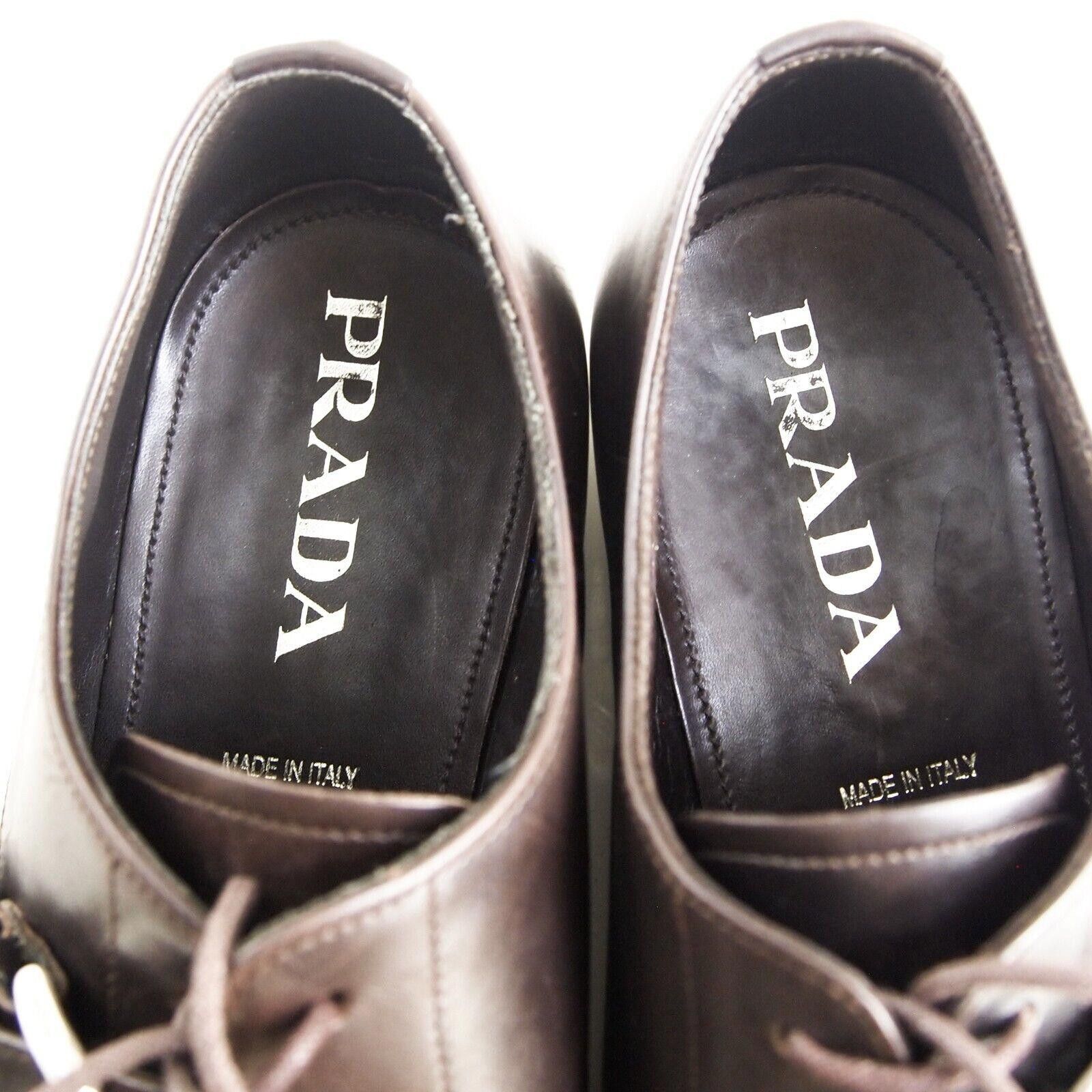 Prada Prada Derby Oxfords Brown Leather 2P2650 EU 41.5 US 8.5 Size US 8.5 / EU 41-42 - 10 Thumbnail