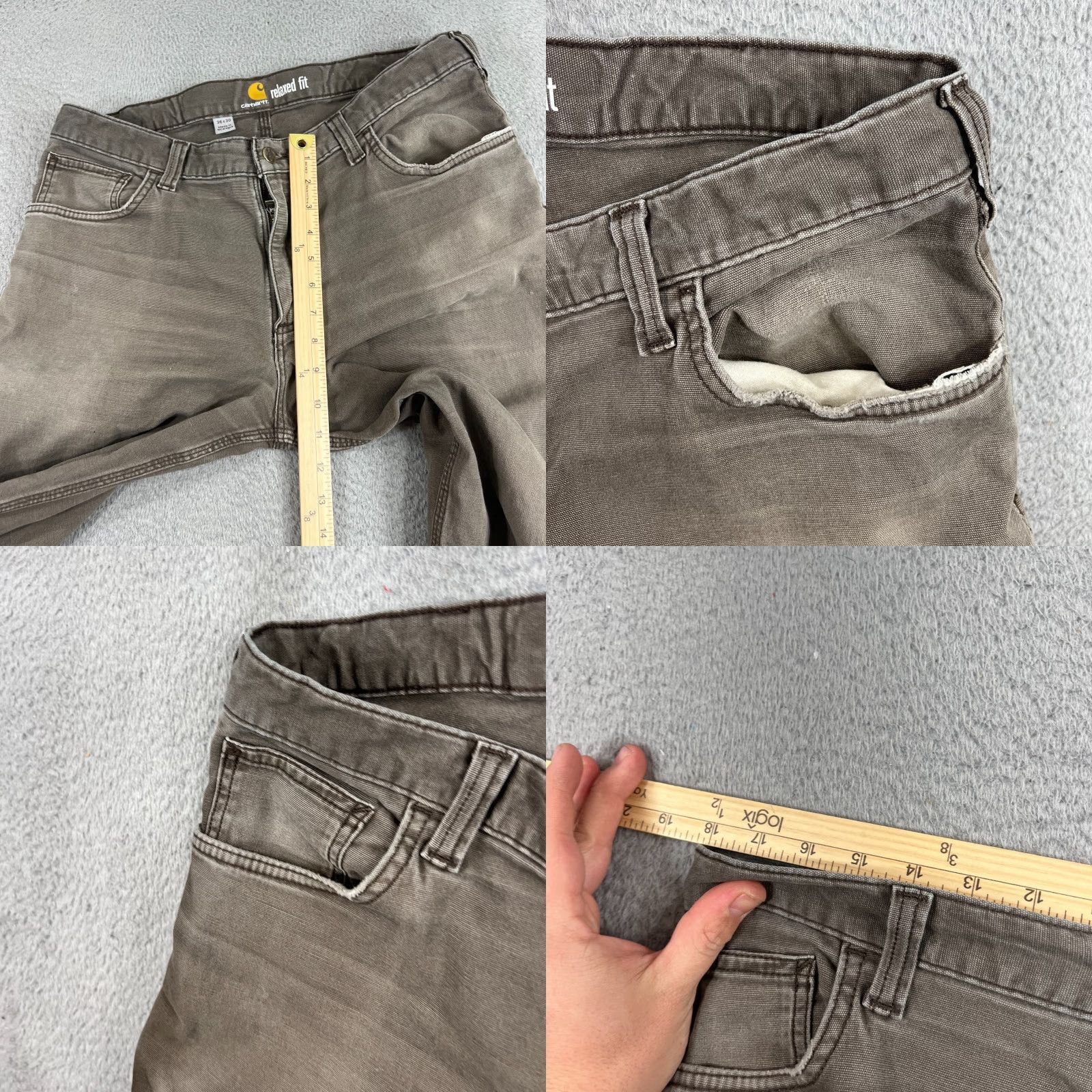 Carhartt VINTAGE Carhartt Relaxed Fit Carpenter Pants Mens 36x30 Gray Canvas Workwear Brown Size US 36 / EU 52 - 8 Thumbnail