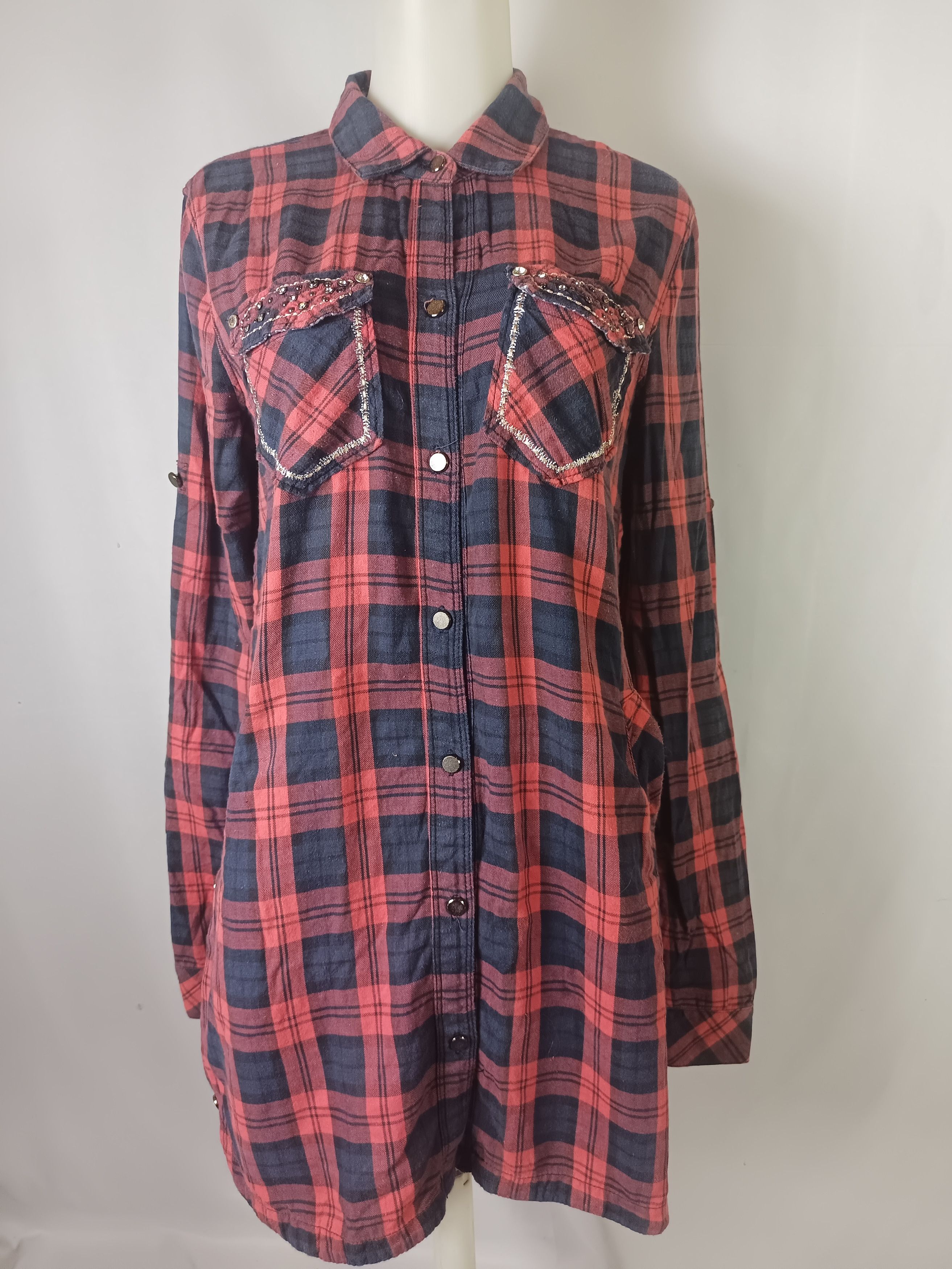 Japanese Brand × Le Grande Bleu (L.G.B.) × Miss Me Miss Me Since2001 Tartan Sequine Button Ups Shirt lgb Style Size M / US 6-8 / IT 42-44 - 3 Thumbnail
