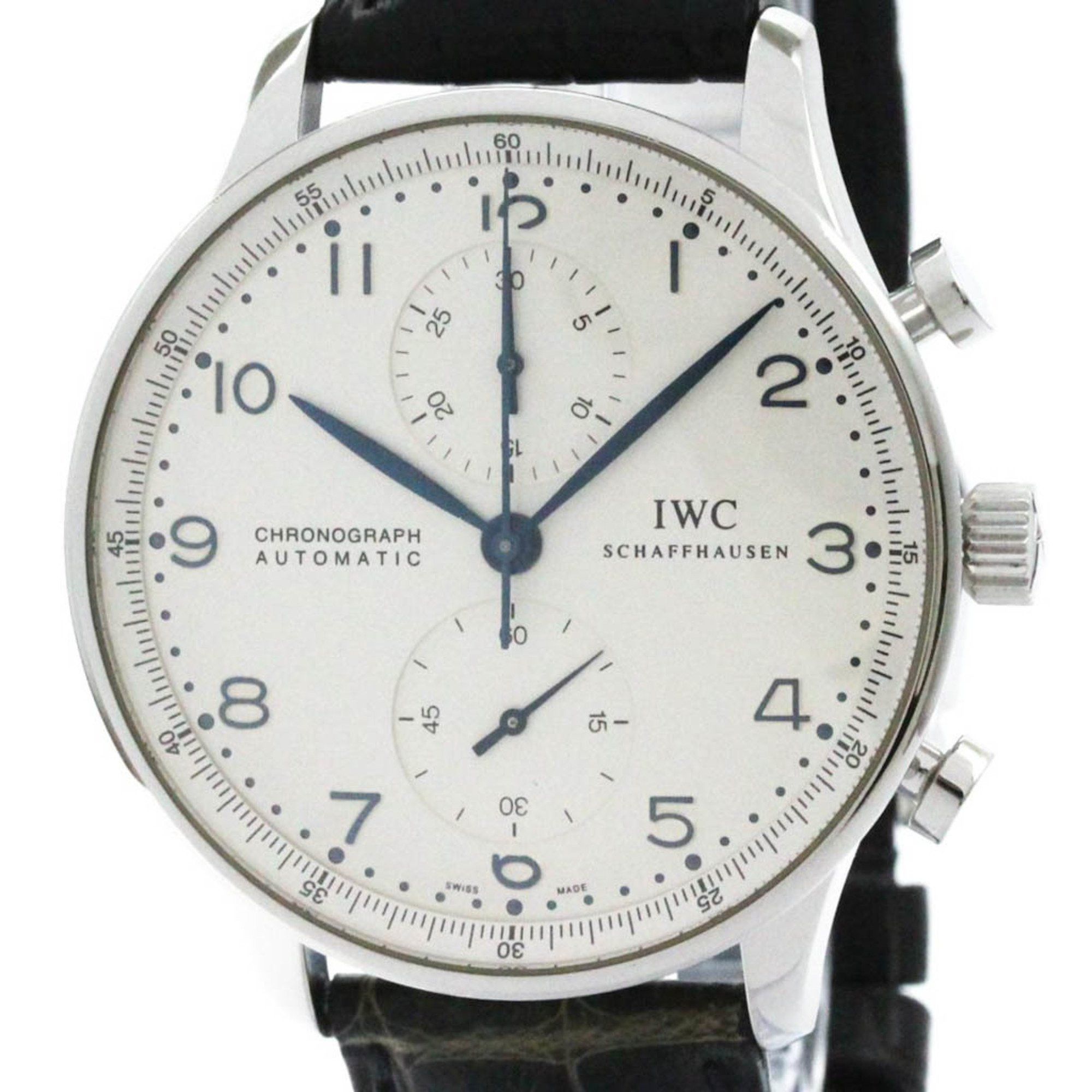 IWC Schaffhausen Polished IWC Portugieser Chronograph Automatic Steel Watch IW371417 BF581028 Size ONE SIZE - 1 Thumbnail