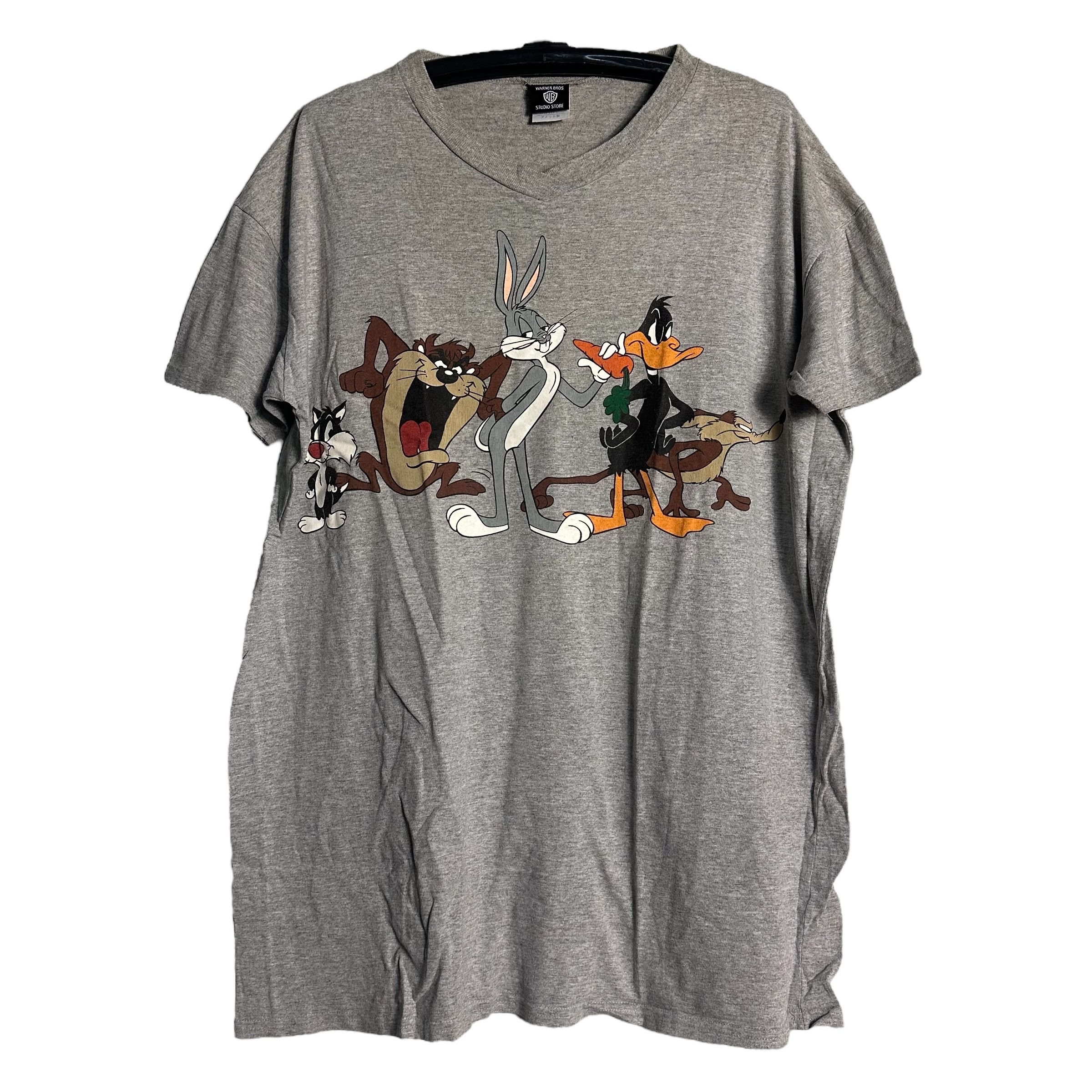 Warner Bros 🔥RARE🔥Vtg Looney Tunes Warner Bros Biggie V-Neck T-shirt Size US M / EU 48-50 / 2 - 1 Thumbnail