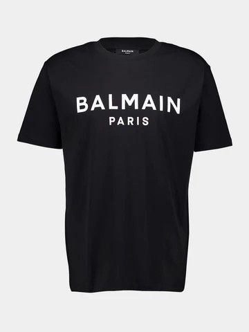 Balmain o1y0426 Logo Crewneck T-Shirt in Black Size US S / EU 44-46 / 1 - 1 Thumbnail