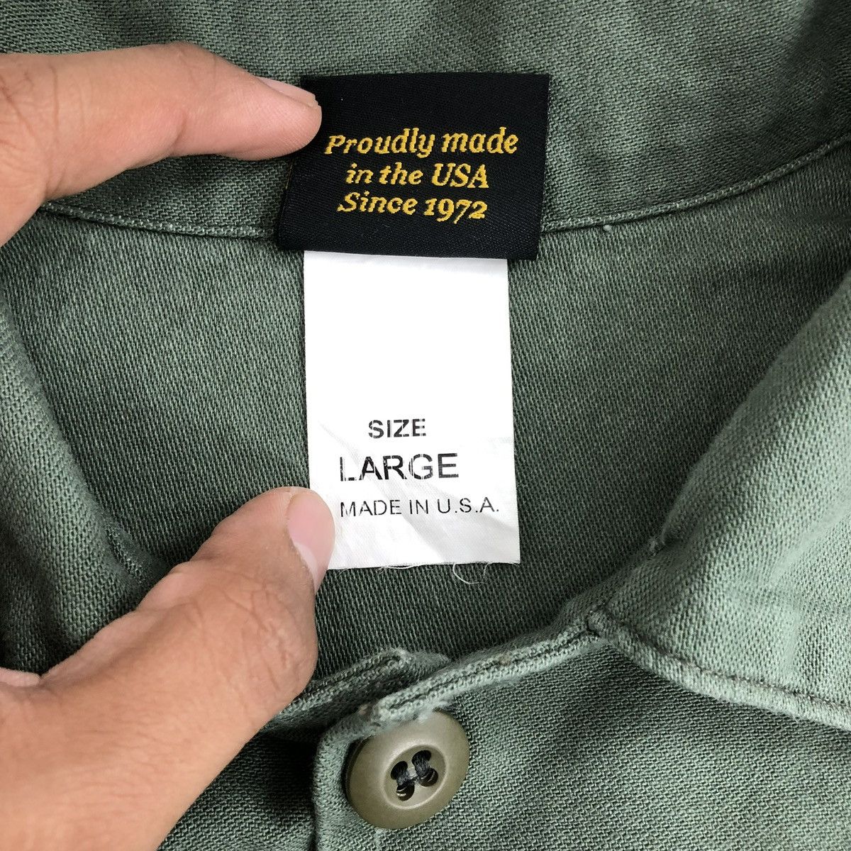 Stan Ray Vintage Stan Ray Military Olive Green Jungle Fatigue Jacket Size US L / EU 52-54 / 3 - 6 Thumbnail