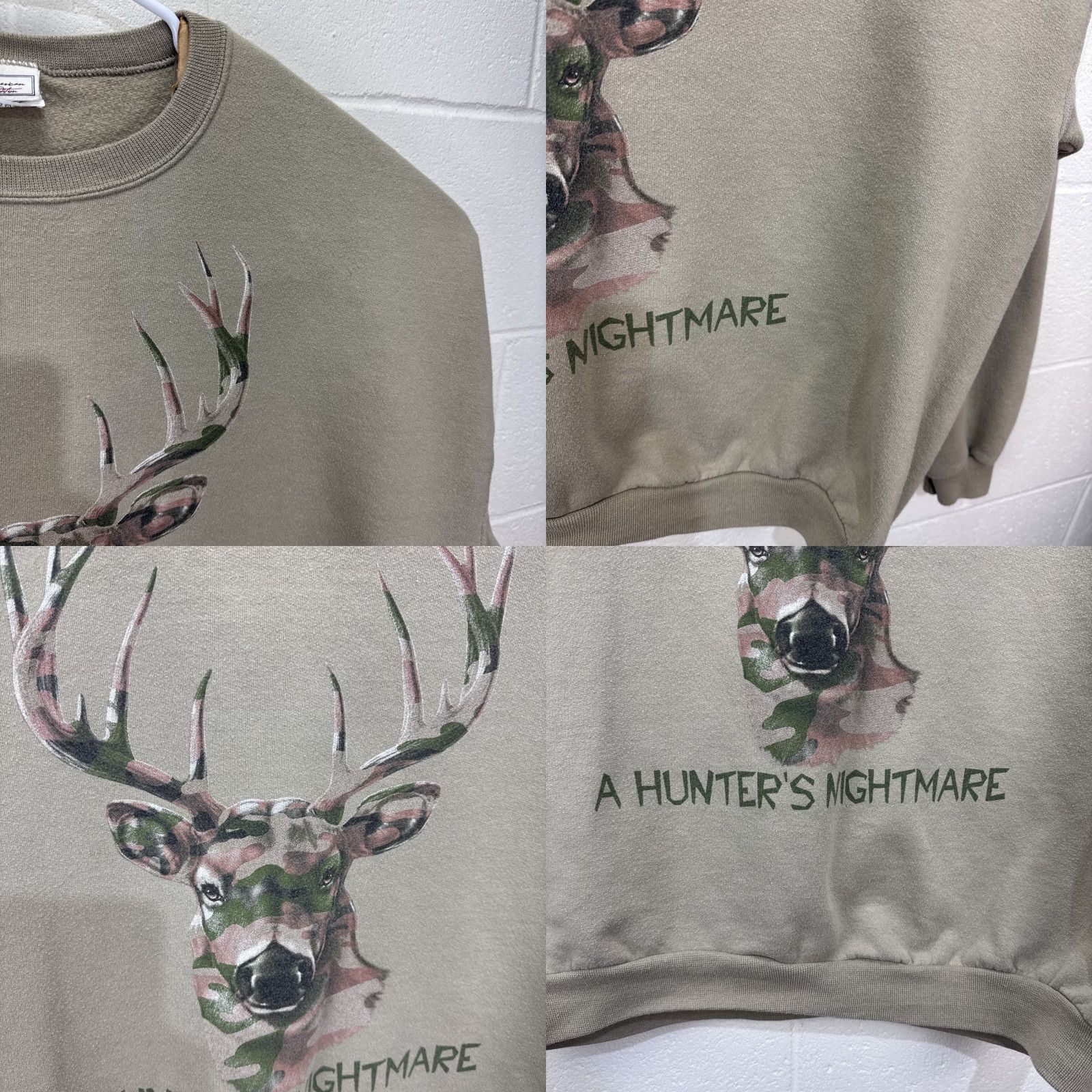 Vintage Vintage Hunter Sweatshirt Adult 2XL Beige Outdoor Nature Graphic Print Pullover Fleece Size US XXL / EU 58 / 5 - 8 Thumbnail