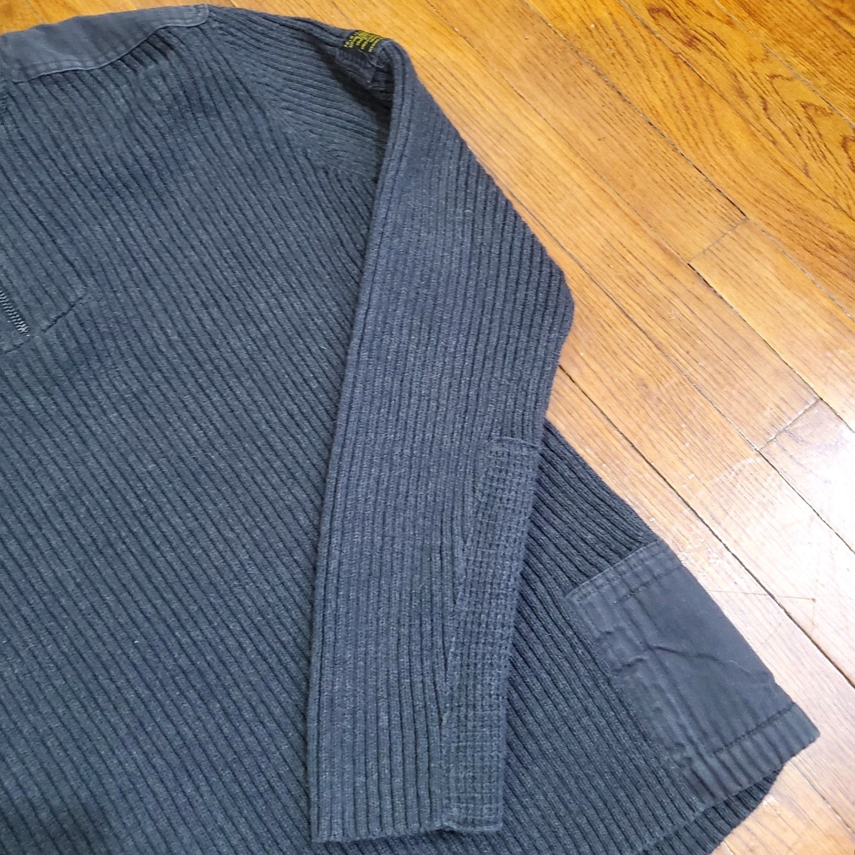 Polo Ralph Lauren Polo Jeans Company Sweater Mens Large Gray Quarter Zip Ribbed Military Pullover Size US L / EU 52-54 / 3 - 3 Thumbnail