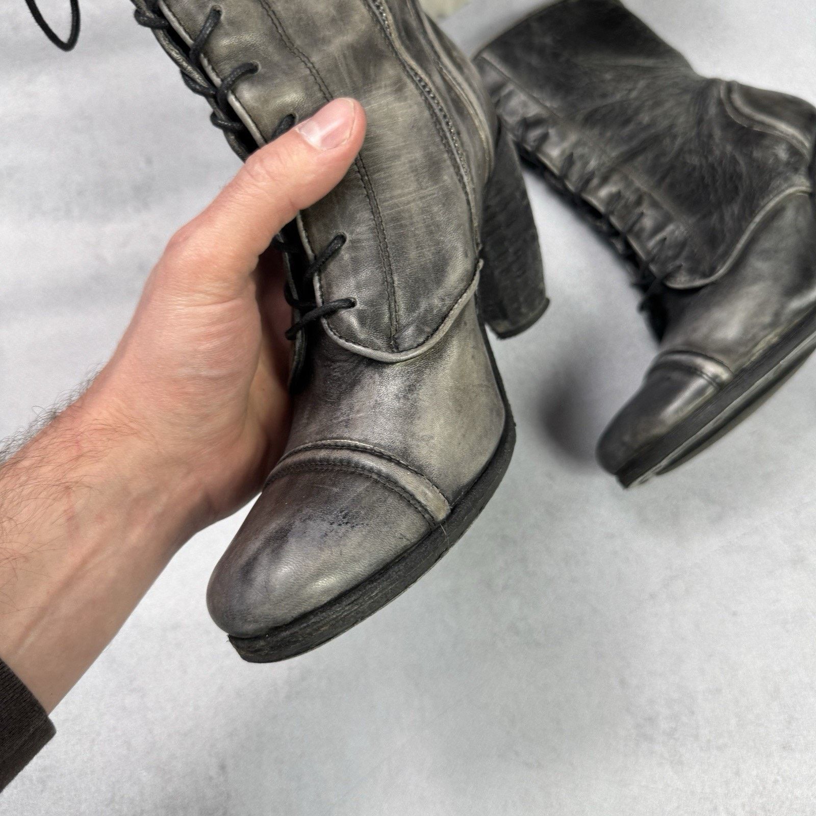 Allsaints All Saints Amarante Heel Distressed Leather Boots 39 US9 Size US 9 / IT 39 - 7 Thumbnail