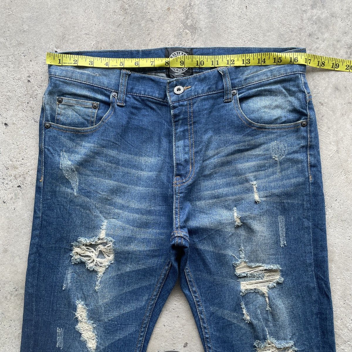 Japanese Brand Vintage Diviner Reckless Life Distressed Jeans Ripped Pants Size US 34 / EU 50 - 5 Thumbnail