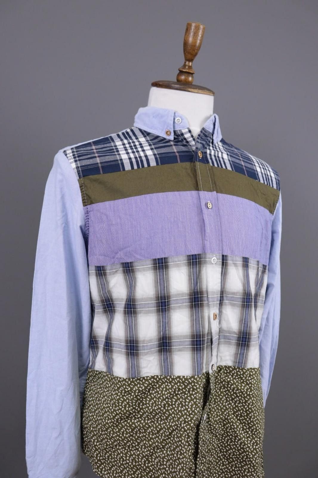 Desigual Desigual Check Designer Blue Button Down Shirt Size L Size US L / EU 52-54 / 3 - 6 Thumbnail