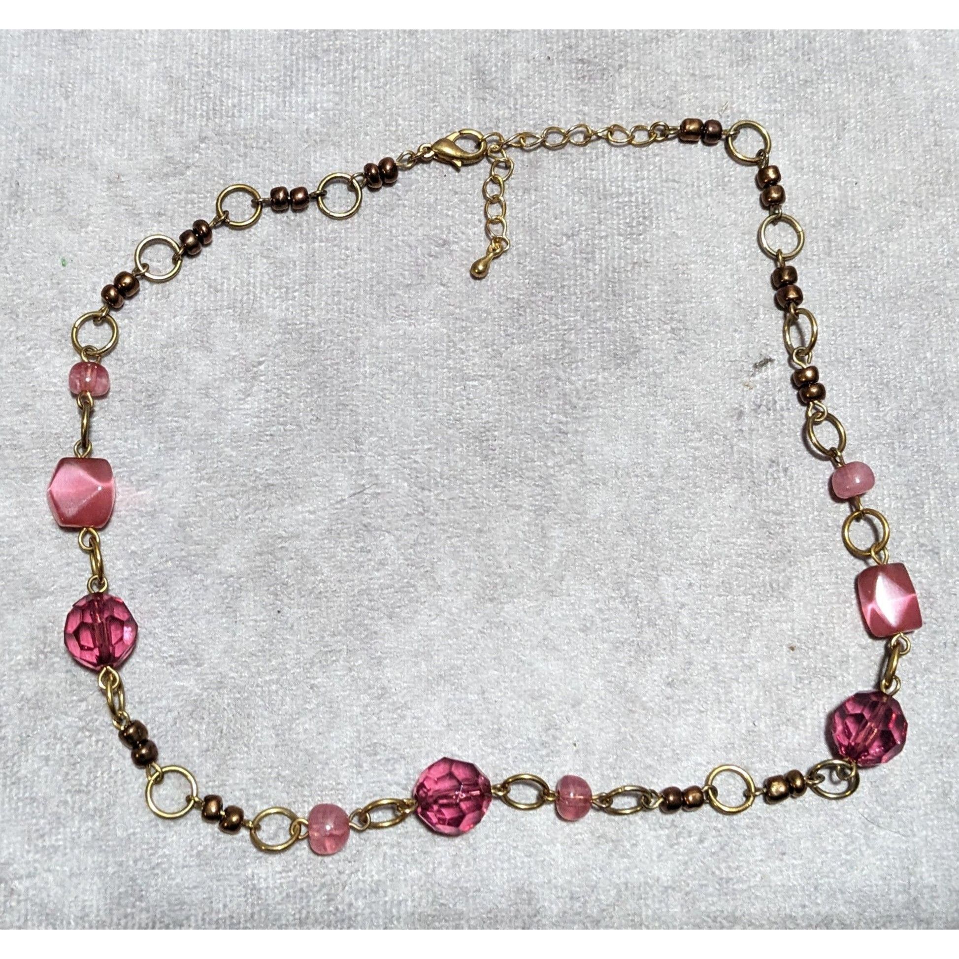 Other Pink And Gold Abstract Beaded Gem Necklace Size ONE SIZE - 8 Thumbnail